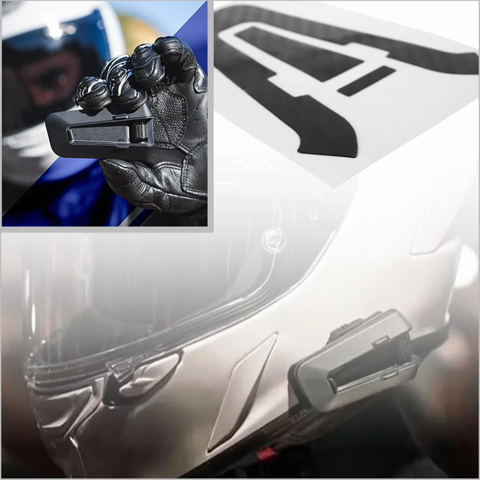 1 zestaw interkomów zestawy słuchawkowe osłona ochronna na urządzenie naklejka zestawy słuchawkowe motocyklowe pokrowiec ochronny kompatybilny z Cardo Packtalk Edge wzór z włókna węglowego