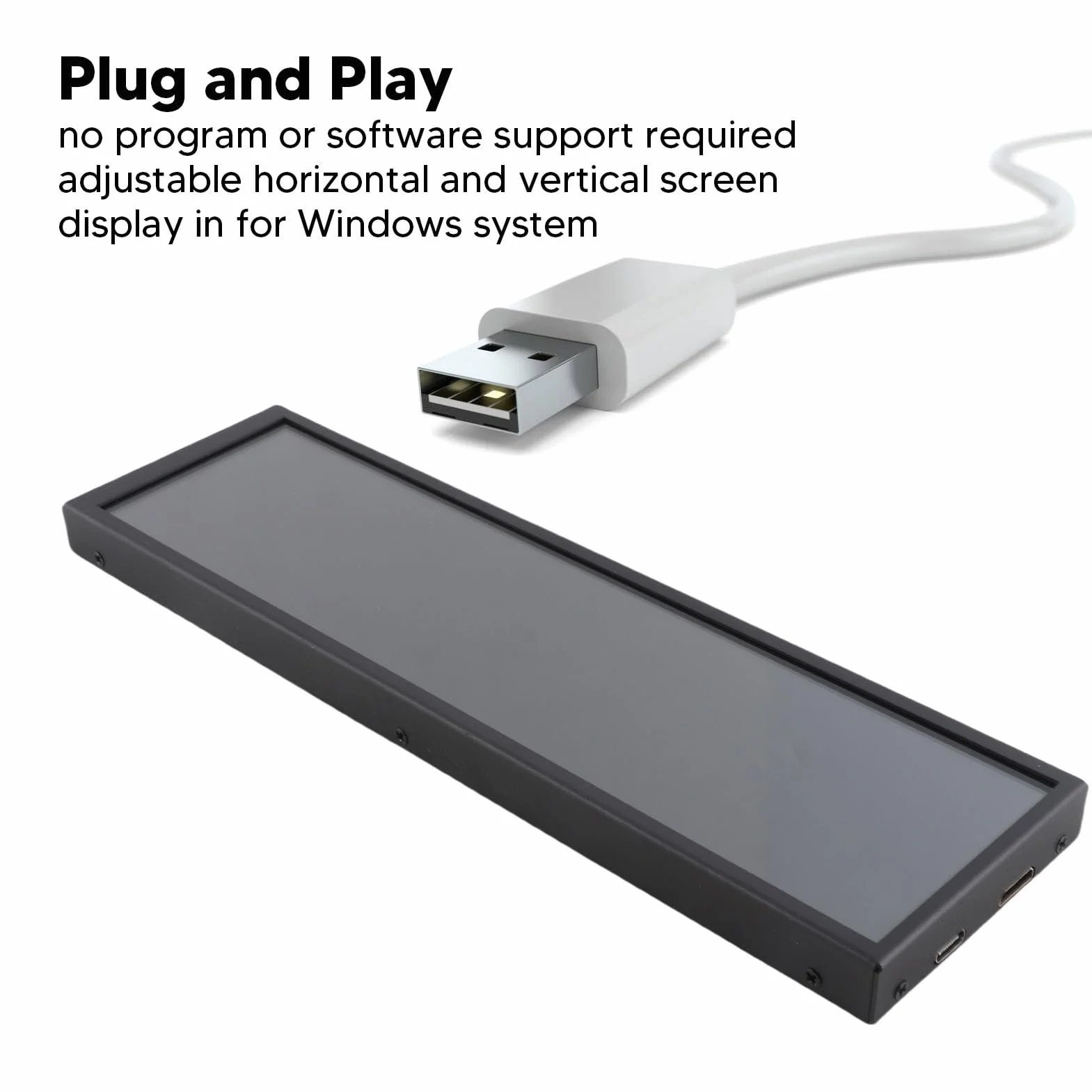 Monitor Dodatkowy, Mały Monitor Wyświetlacz LED 1920x480 8,8-calowy Ekran IPS Mini Ekran do Komputera PC do Monitora Samochodowego GPU Obudowa Komputera Ekran Pomocniczy Zestawy