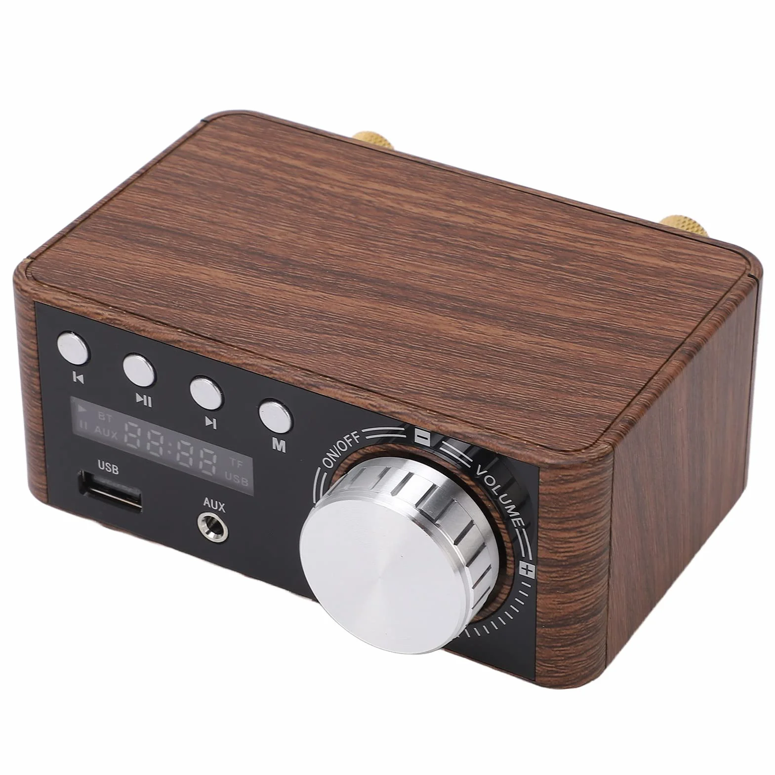 Domary Cyfrowy Wzmacniacz Audio HIFI Stereo 50W X 2 z 5.0 do Domowych Systemów Audio Stylowy Kolor Mahoniowy