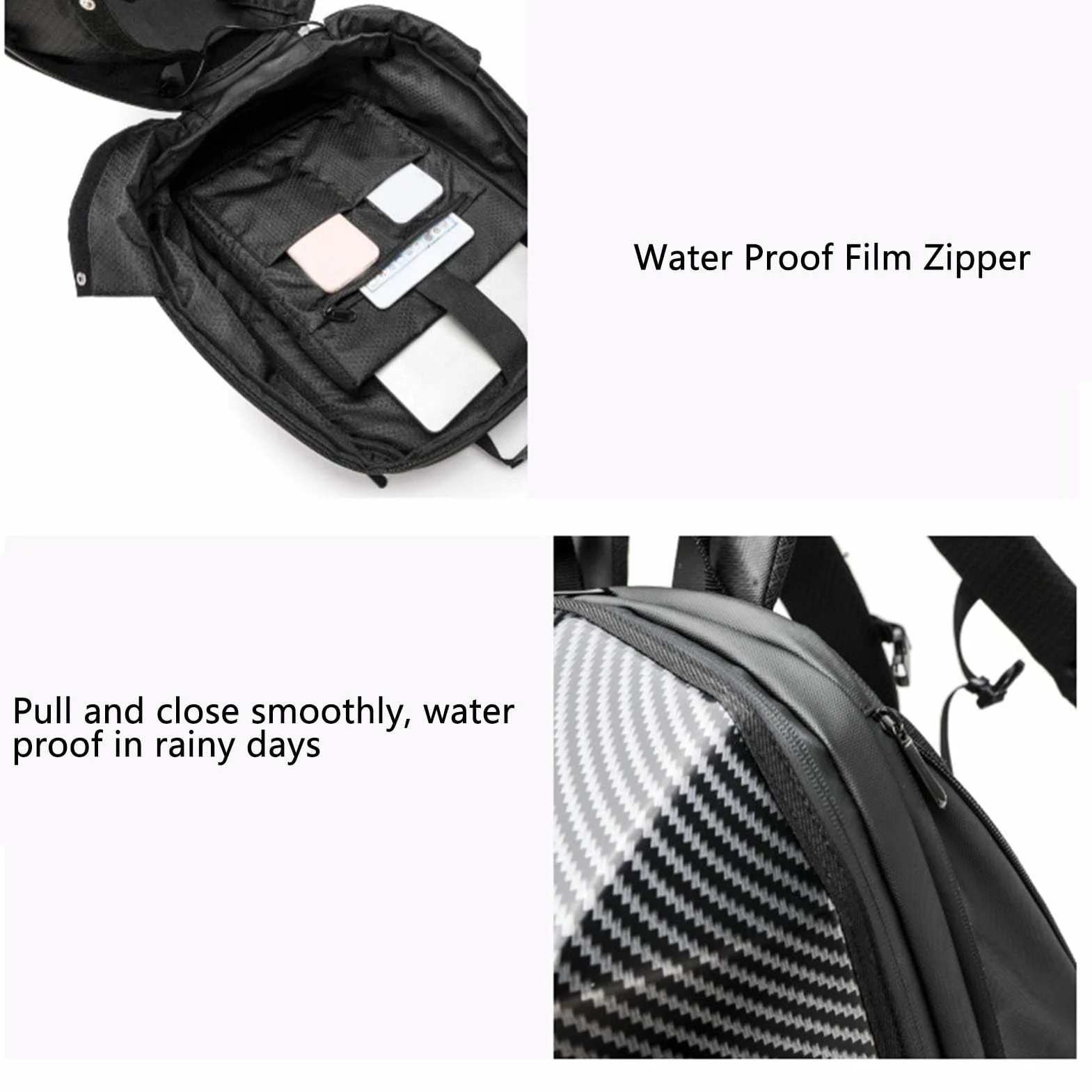 Torba LED z Wyświetlaczem, Programowalny Ekran Twarda Obudowa Wodoodporna Torba na Laptopa Zasilana Przez USB do Podróżowania Motocyklem, z wodoodporną powłoką 3D, z możliwością