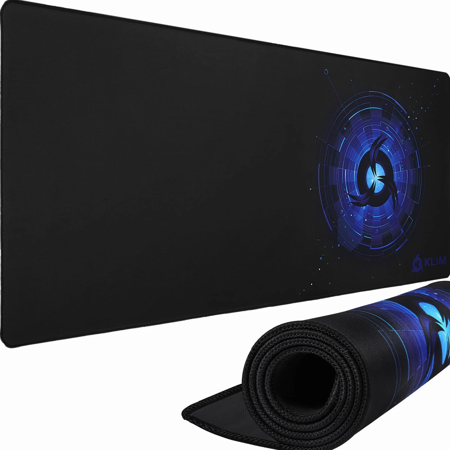 KLIM Mouse Pad XL - Rozszerzona powierzchnia - Bardzo duża podkładka pod mysz do gier - Antypoślizgowa gumowa podstawa - Precyzyjna powierzchnia teksturowana - 900 x 400 x 4 mm - Niebieski