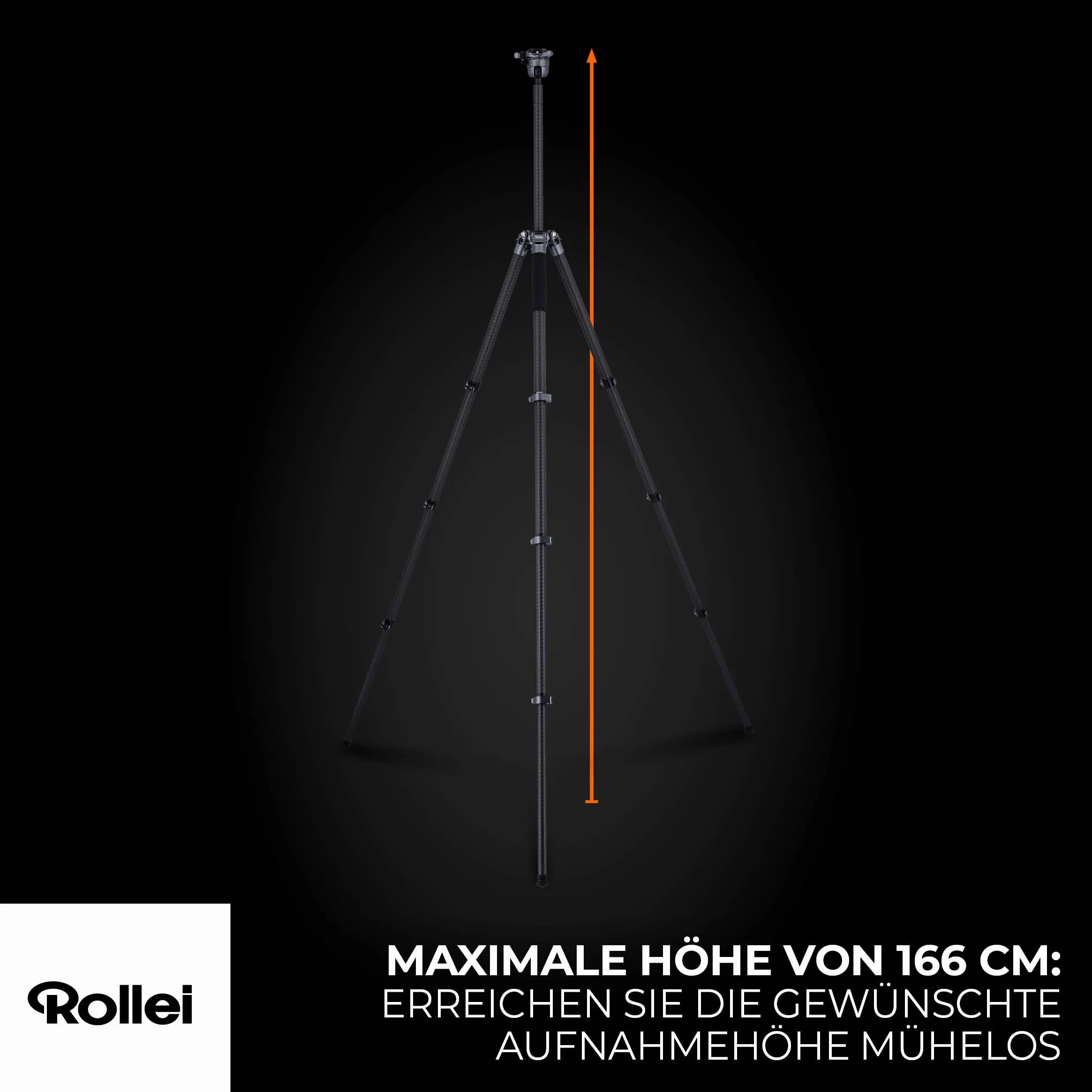 Rollei Easy Traveler XL statyw węglowy – nośność 10 kg, stabilna konstrukcja, ultralekki, kompaktowy, funkcja blokowania bez wysiłku
