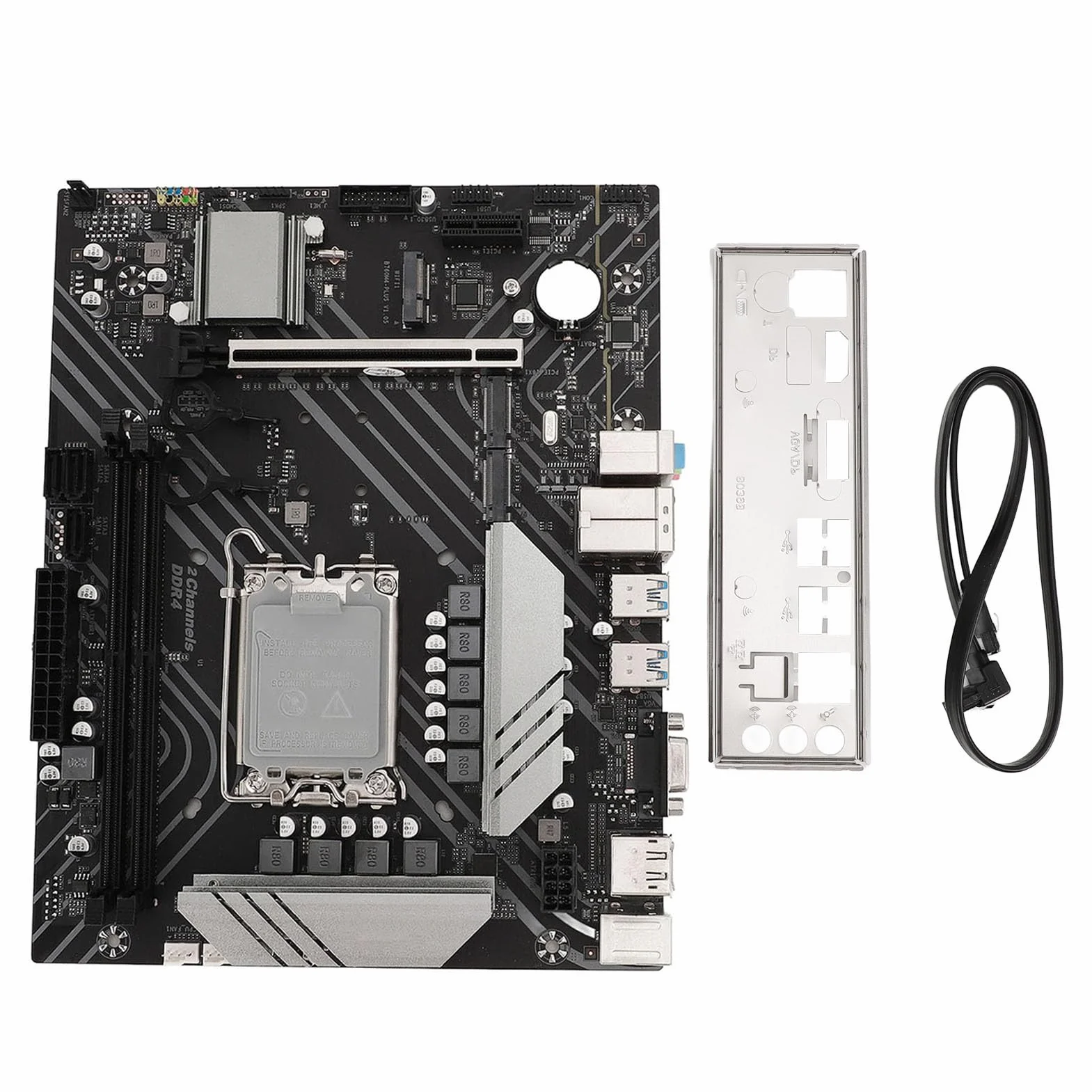Płyta Główna do Gier B760M4, Płyta Główna DDR4 RAM 1000Mbps LAN Mining dla Procesora LGA 1700, Dwa Gniazda M.2, M.2 Wi Fi, PCIE X16 Gen 4.0, USB3.2 Gen1 X4, USB2.0 X2, Serial