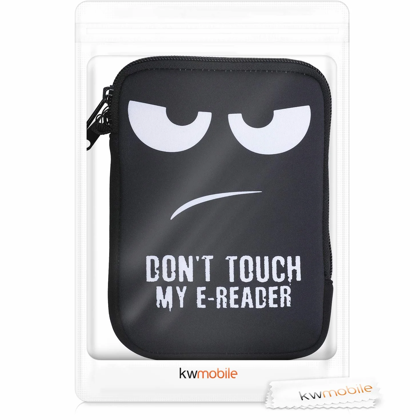 kwmobile pokrowiec ochronny do czytnika e-czytników - Etui ochronne 17 x 12 x 2 cm do neoprenowego e-czytnika - biało-czarne