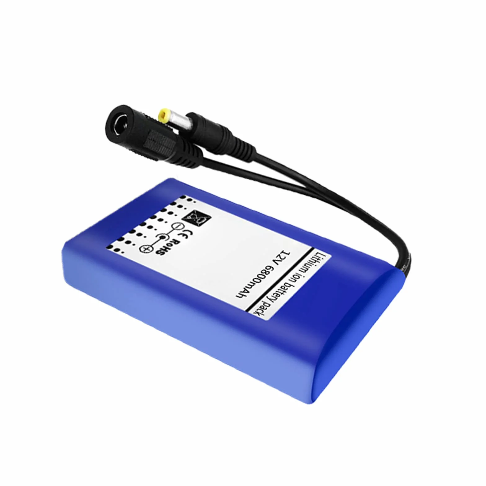 Akumulator litowy 12 V 6800 mAh DC 12 V przenośna wydajna polimerowa bateria litowa z ładowarką + wyświetlacz zasilania nadaje się do pasków LED, zabawek elektrycznych, aparatów elektrycznych,
