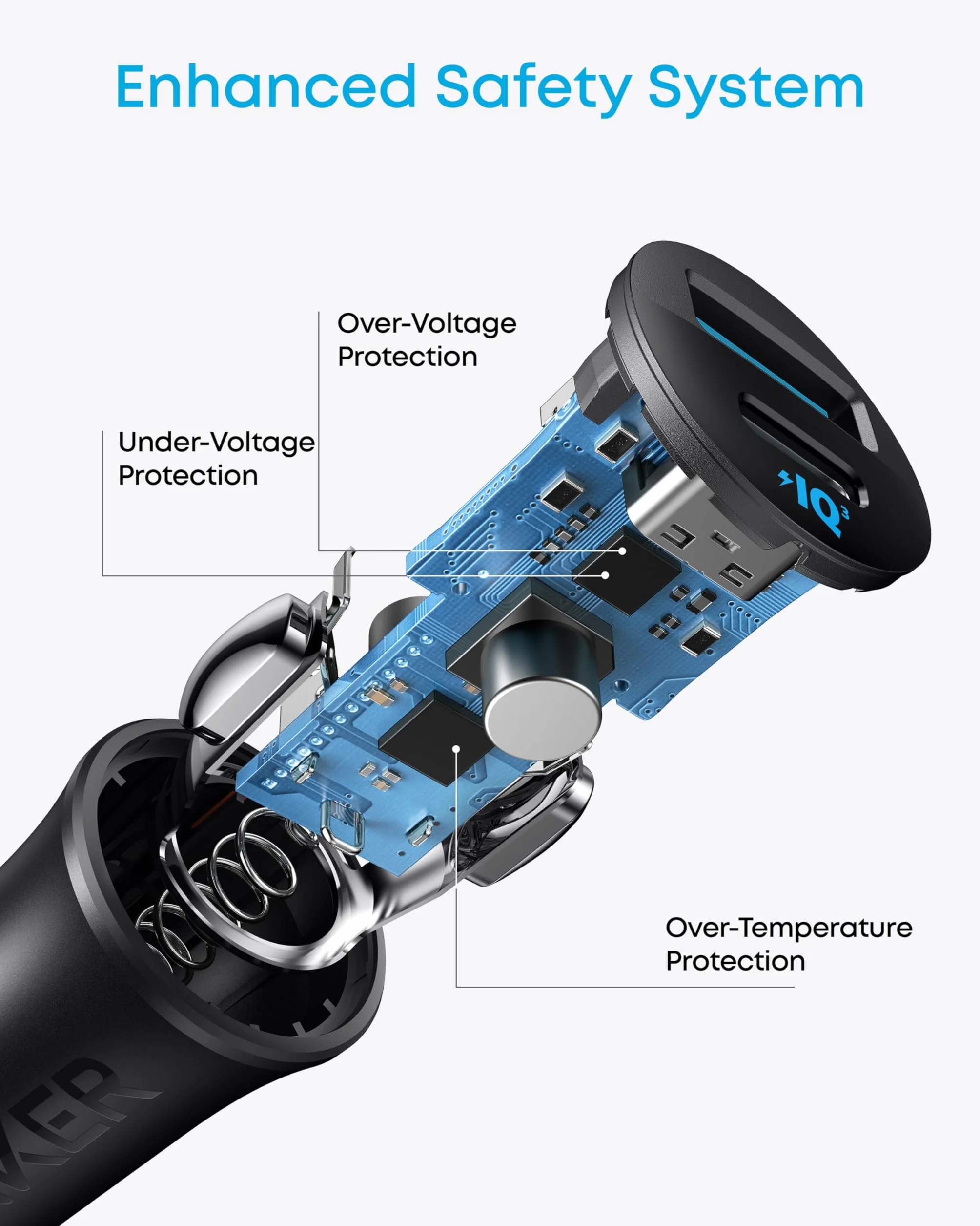 Ładowarka samochodowa Anker USB-C, 30 W, 2-portowa ładowarka samochodowa typu C, ładowarka samochodowa do iPhone'a z technologią Power IQ 3.0, do iPhone'a serii 17/16/15/14/13, Samsung Galaxy