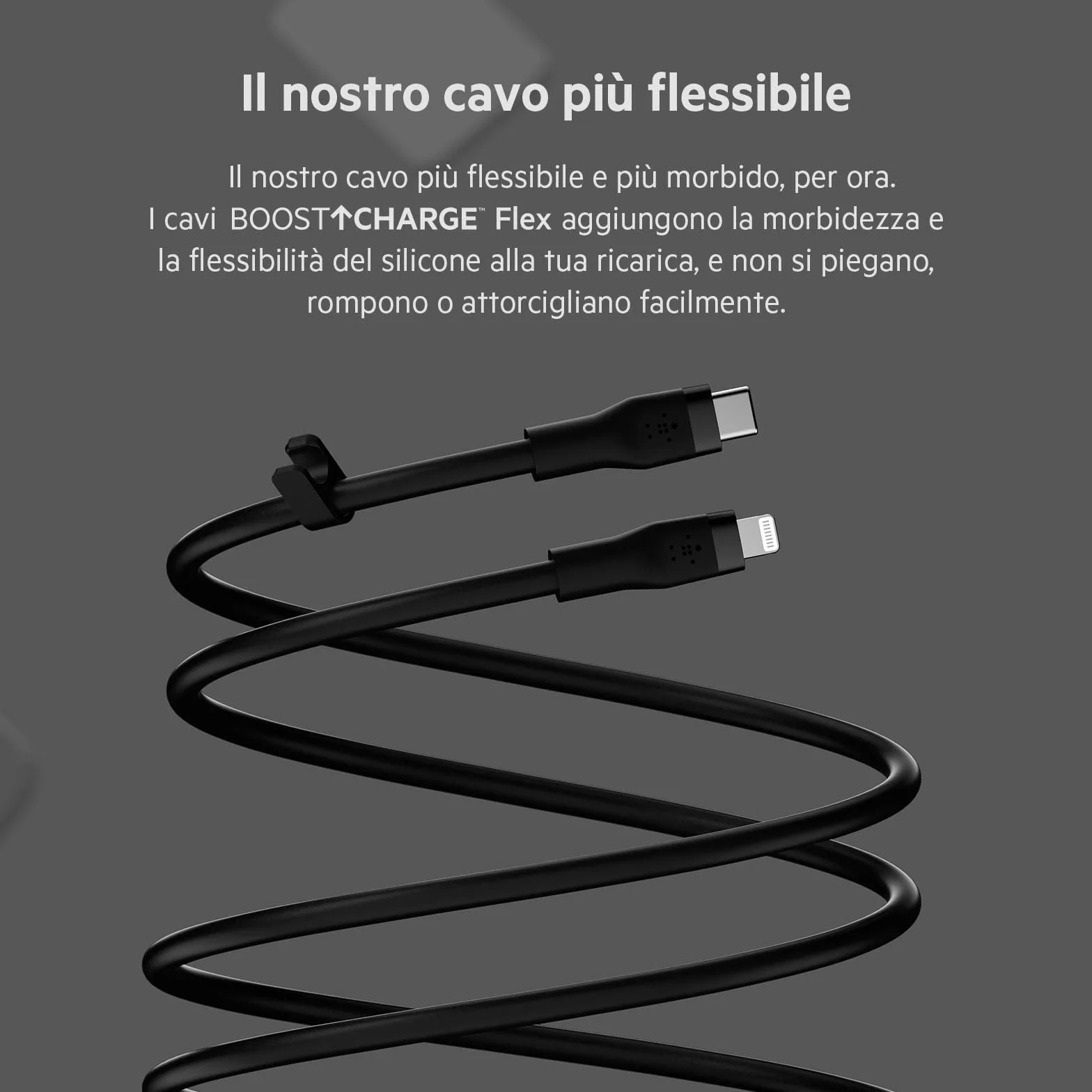 Belkin BoostCharge Flex silikonowy kabel USB typu C na Lightning (3 m), certyfikat MFi, szybkie ładowanie, zasilanie PD 20 W, do iPhone'a 14/14 Plus, 13, 12, Pro, Max, Mini, SE, iPada i innych, czarny