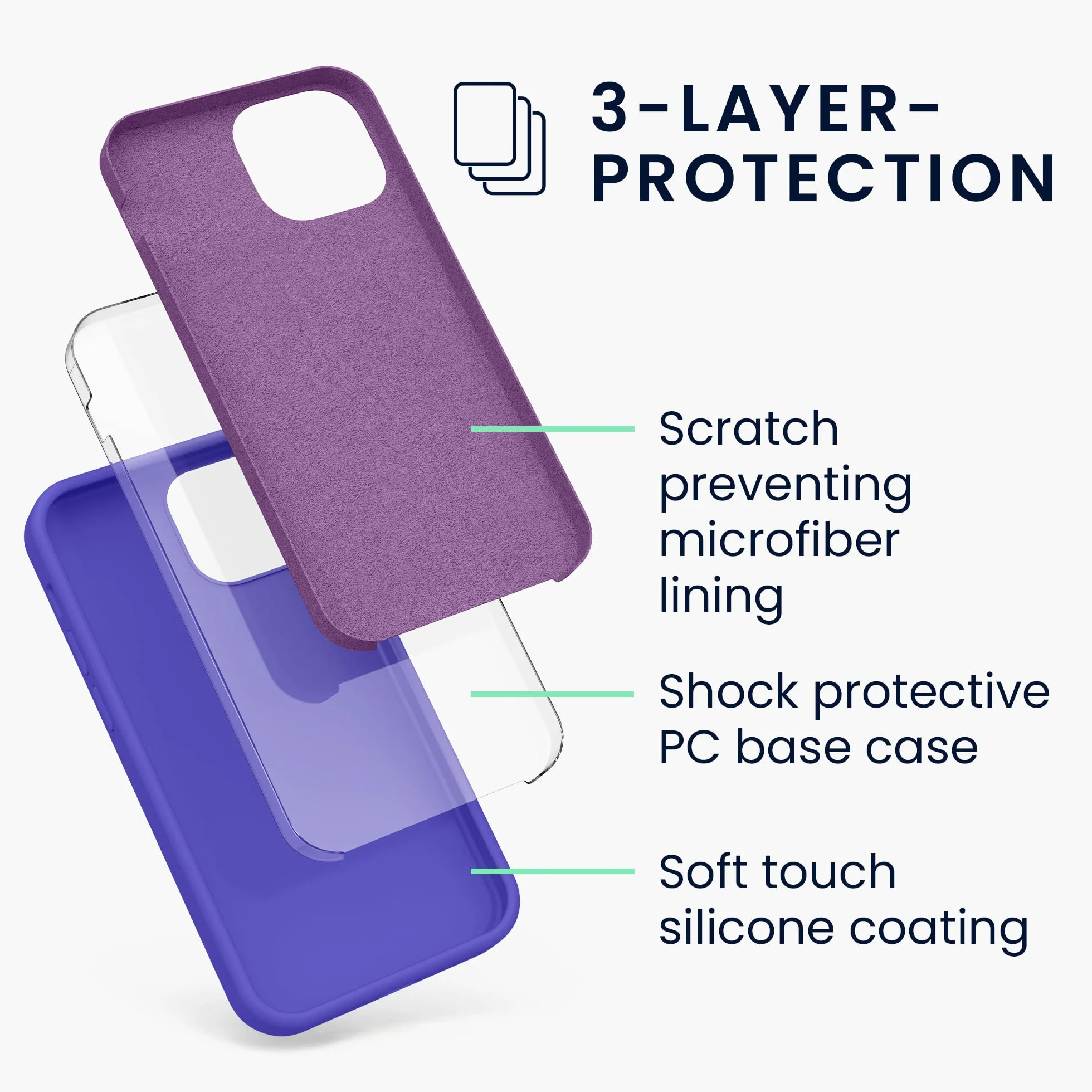 kwmobile Etui kompatybilne z Apple iPhone 13 Mini - TPU i silikon odporny na wstrząsy - Niebieski Fioletowy