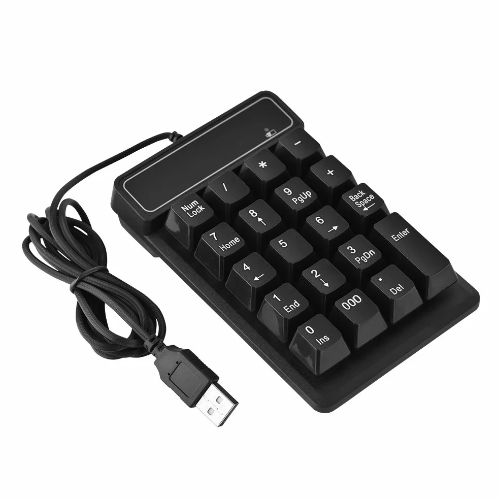 Vbestlife Klawiatura numeryczna USB, 1,5 m, przewodowa, 19 klawiszy, klawiatura numeryczna, podkładka numeryczna, do laptopa z systemem