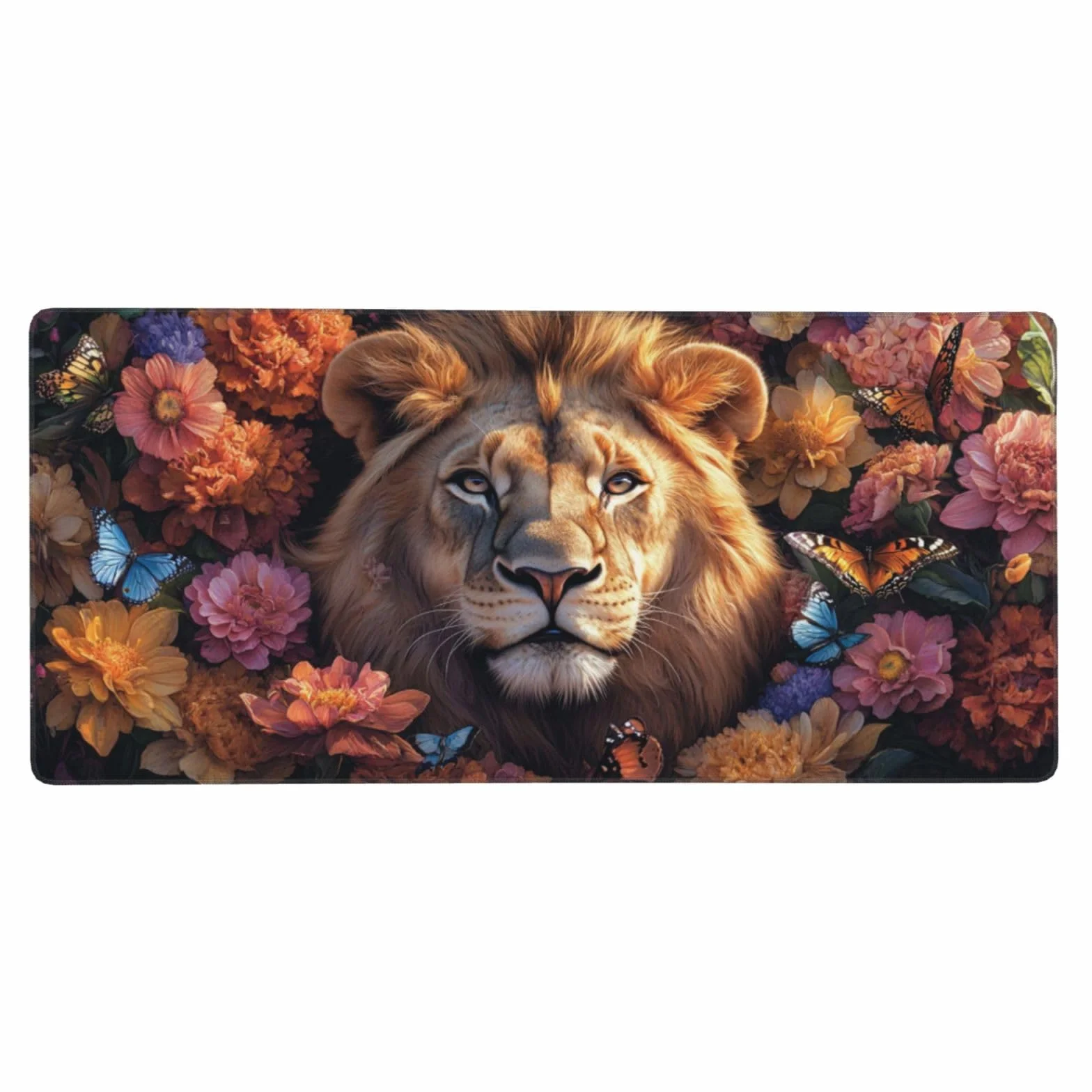 Gamingowa podkładka pod mysz, kwiatowa podkładka pod mysz XXL, 1200 x 600 x 3 mm, podkładka pod mysz dla graczy, z zabezpieczeniem krawędzi, wodoodporna, akcesoria dla graczy, poprawia precyzję i