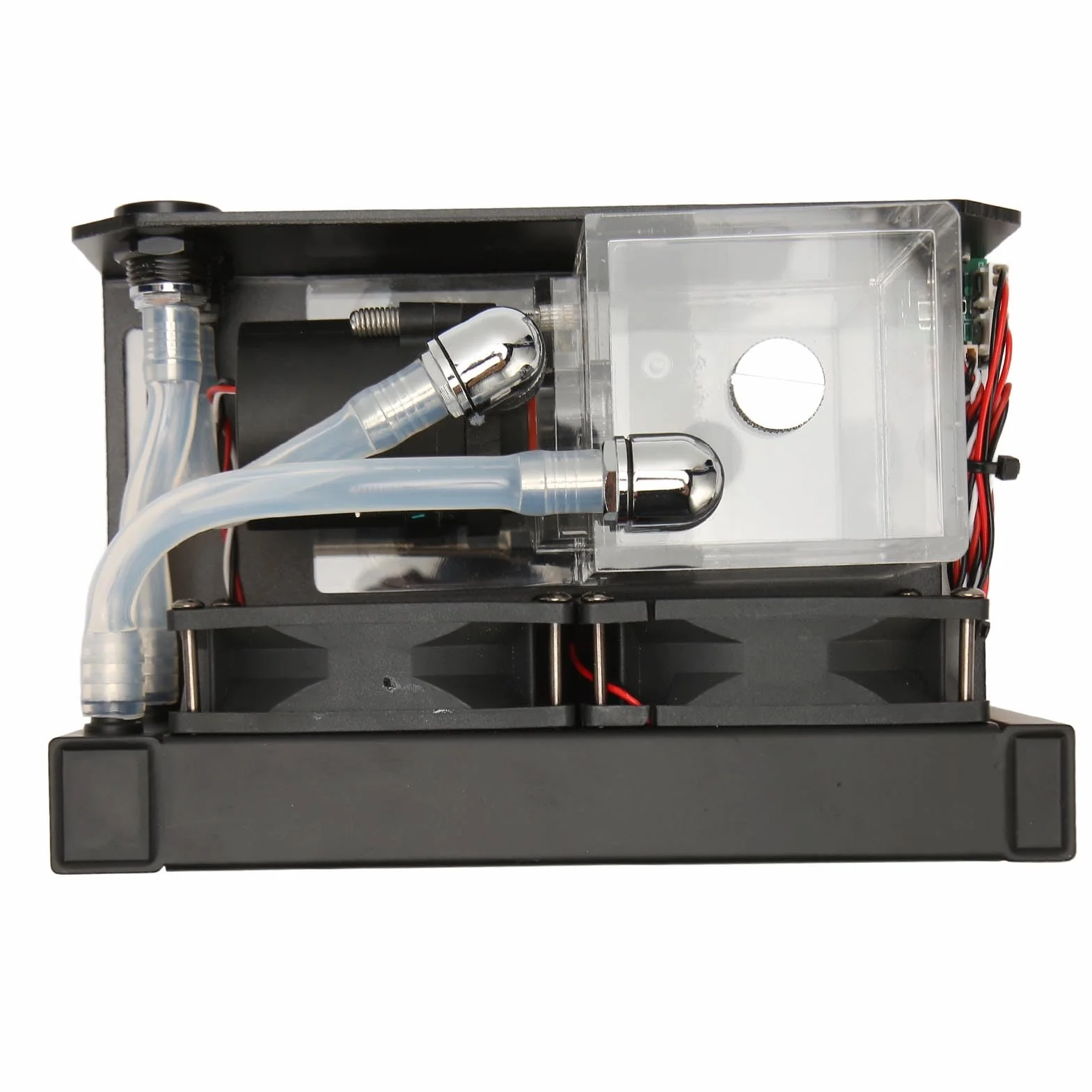 Jiawu Pompa do Chłodzenia wodą, Gwintowany G1/4 12 V, 10 W, 300 Ml Zbiornik do Chłodzenia wodą, Zbiornik Komputera PC z Podwójnymi Wentylatorami 80 Mm 4000 Obr./min Procesora Komputerów Przemysłowych