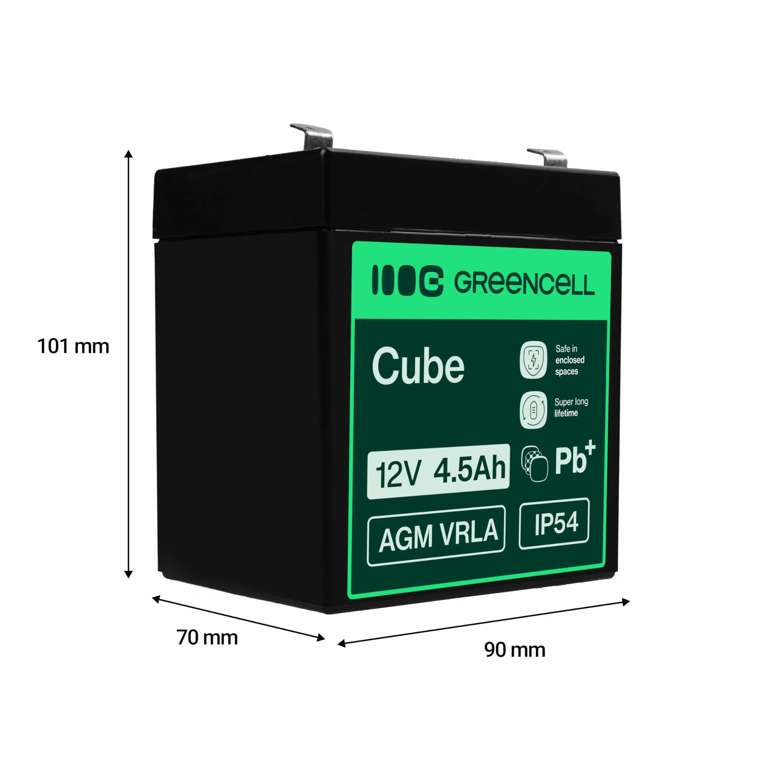 Green Cell akumulator żelowy AGM 12 V 4,5 Ah do USV akumulator kwasowo-ołowiowy VRLA odporny na cykle system alarmowy zabawka kasa ręczna latarka waga