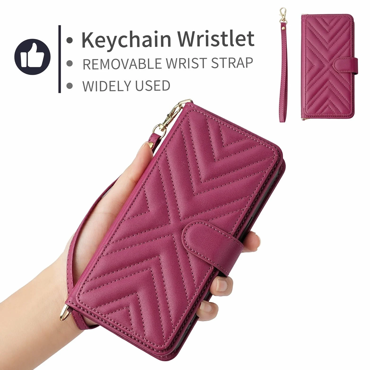 Generic etui kompatybilne z iPhone 15 (kolor: czarny) pasek skórzany portfel crossbody z klapką magnetyczne etui z tyłu