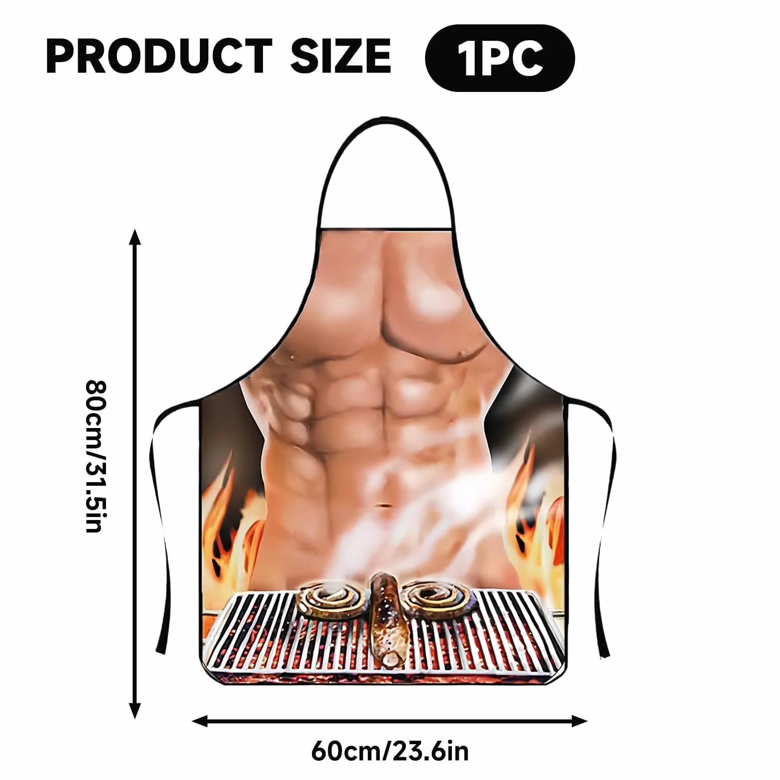 Seksowny fartuch kuchenny, muskularny mężczyzna fartuch do grillowania zabawny fartuch kuchenny BBQ na imprezę cosplay zabawny prezent restauracja impreza ogród dla mężczyzn kobiet (60 x 80