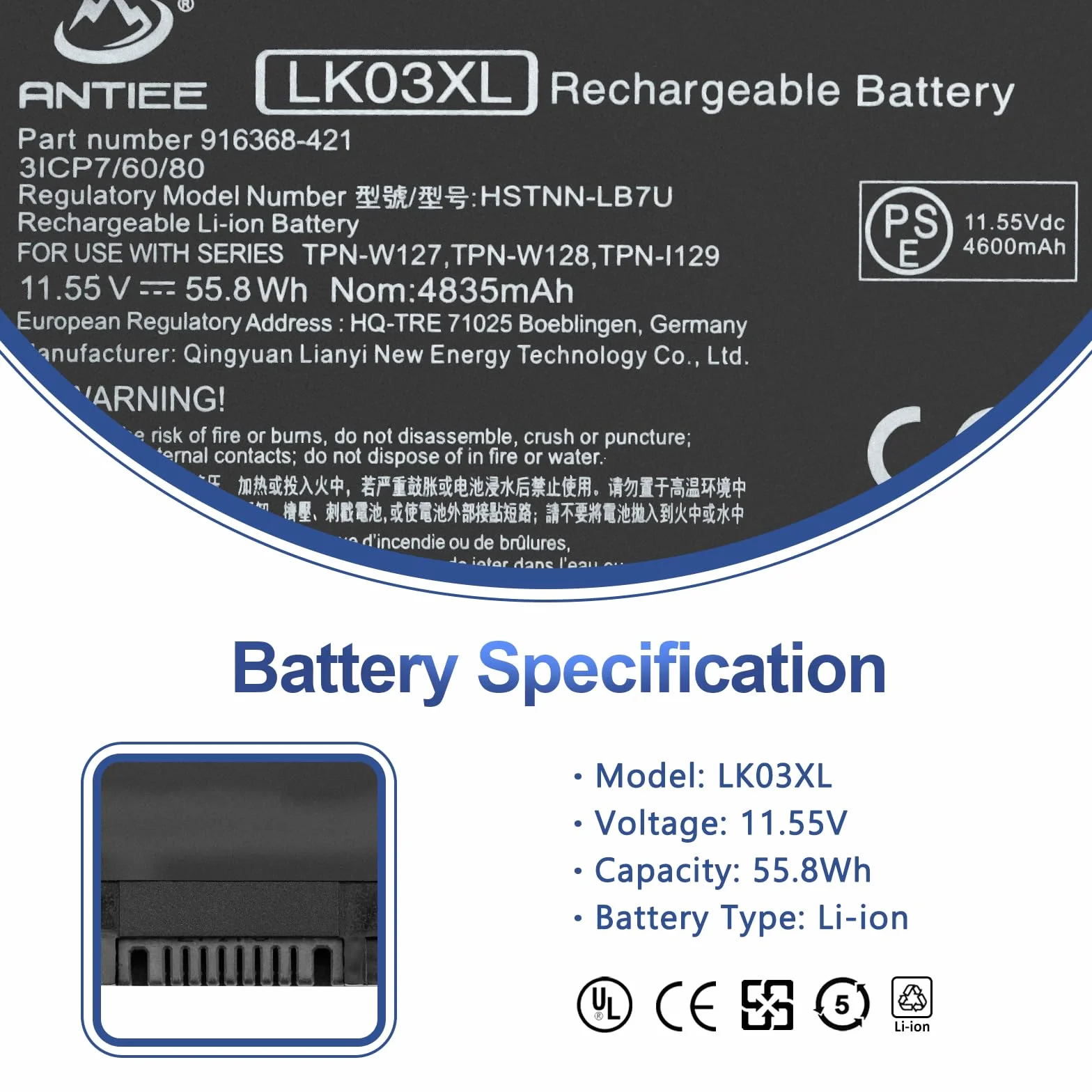LK03XL bateria do laptopa HP Envy X360 Convertible 17-AE 17M-AE 17T-AE 17-BW 17M-BW 17M-BW 17-CE 17M-CE 17T-CE 17T-BW 15-BP 15M-BP 15-BQ 15M-BQ 15M-CP 15M-CN0XXX L092811-855 916814-855 916368-541