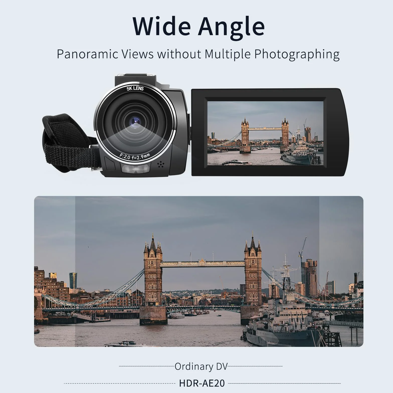 ORDRO Kamera wideo 5K, kamera do vlogowania 56 MP z noktowizorem na podczerwień, ekran dotykowy UHD 3,0 cala, zoom 18x, stabilizator EIS, Wi-Fi, 2 baterie, pilot zdalnego sterowania, przewód kamery z