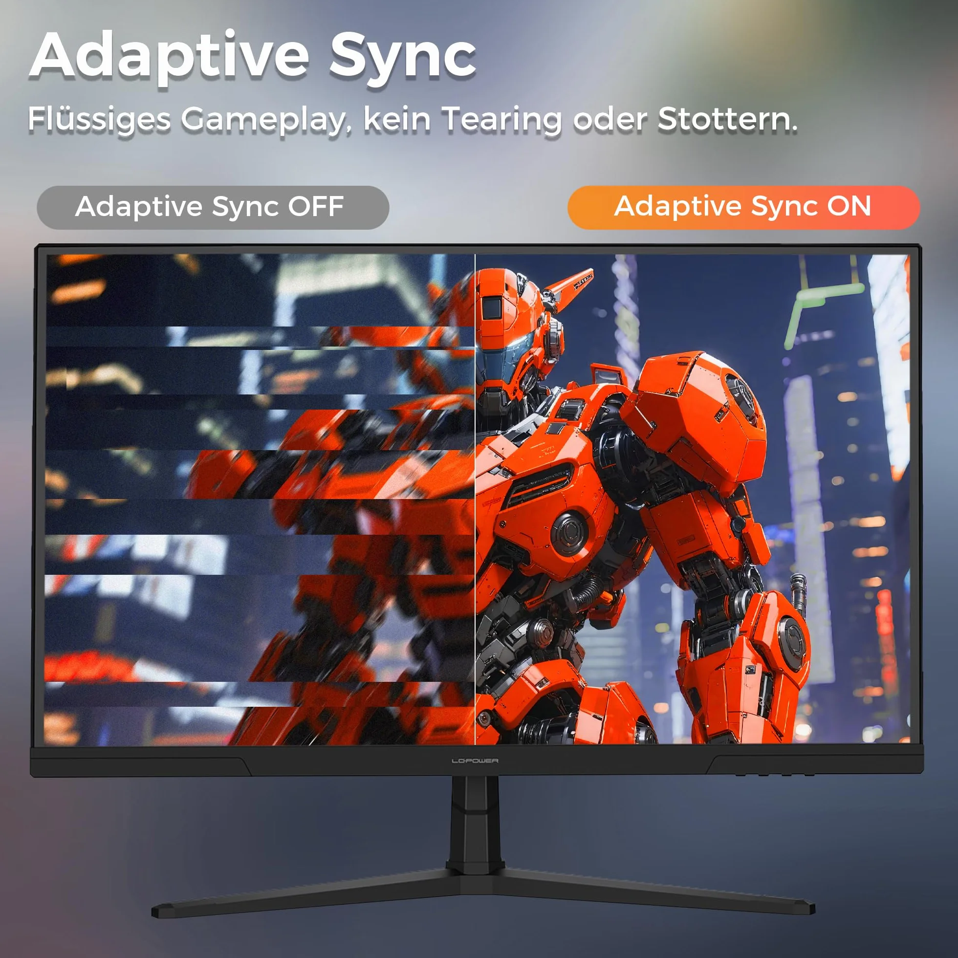 LC-POWER Monitor gamingowy 27", ekran Full HD PC z panelem IPS, 1920 × 1080, 144 Hz, 1 ms MPRT, 16:9, Adaptive Sync, HDMI, Display Port, gniazdo słuchawkowe 3,5 mm, VESA 100 x 100