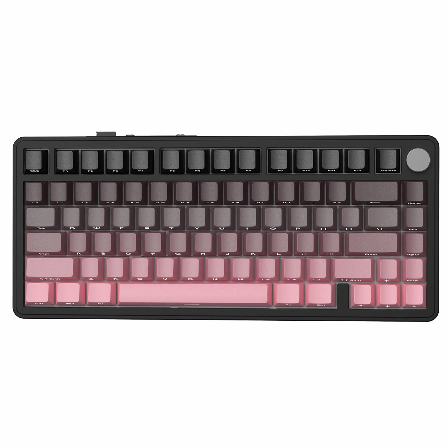 ATTACK SHARK X85 Uszczelka Klawiatura mechaniczna z pokrętłem, bezprzewodowa klawiatura do gier w trybie 75% (BT5.0/2.4G/USB-C) i pięciowarstwowa wyściółka, RGB, 5000 mAh, nadruk z boku (Fioletowy)