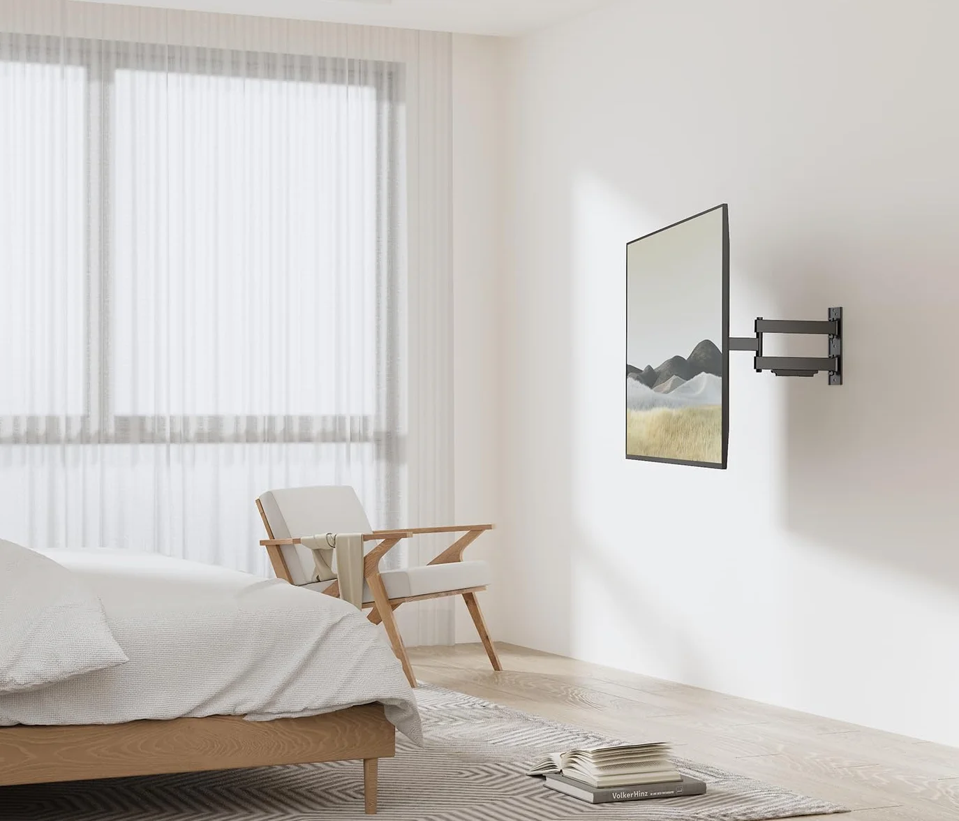 myWall HL12WML Zmotoryzowany uchwyt sufitowy do płaskiego ekranu 23-55" biały