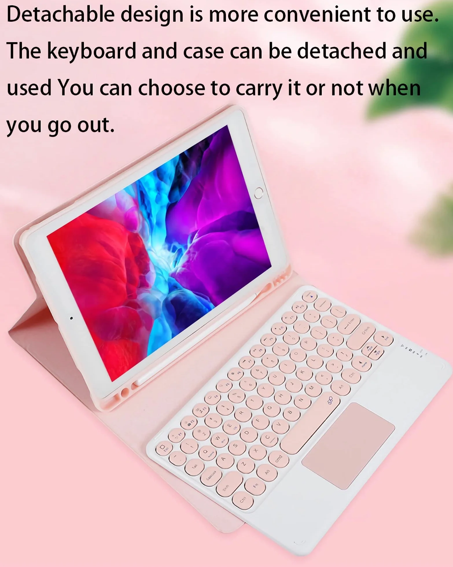 Etui z klawiaturą i touchpadem do Samsung Galaxy Tab A11 Plus/A11+ 11 cali 2025, odłączana klawiatura Bluetooth i mysz bezprzewodowa, z uchwytem na rysik