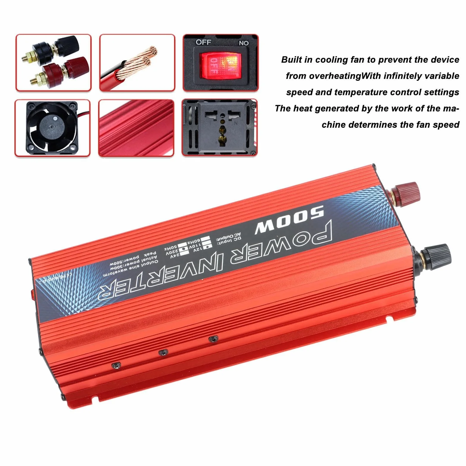PZetWornik Zasilania Samochodowego, 3000W DC 12V Do AC Sine Faliness Converter, Gniazdo AC Port USB Ładowarka Samochodowa Z WenTylatorem ChłoząCym Do Samochodowego (220V)
