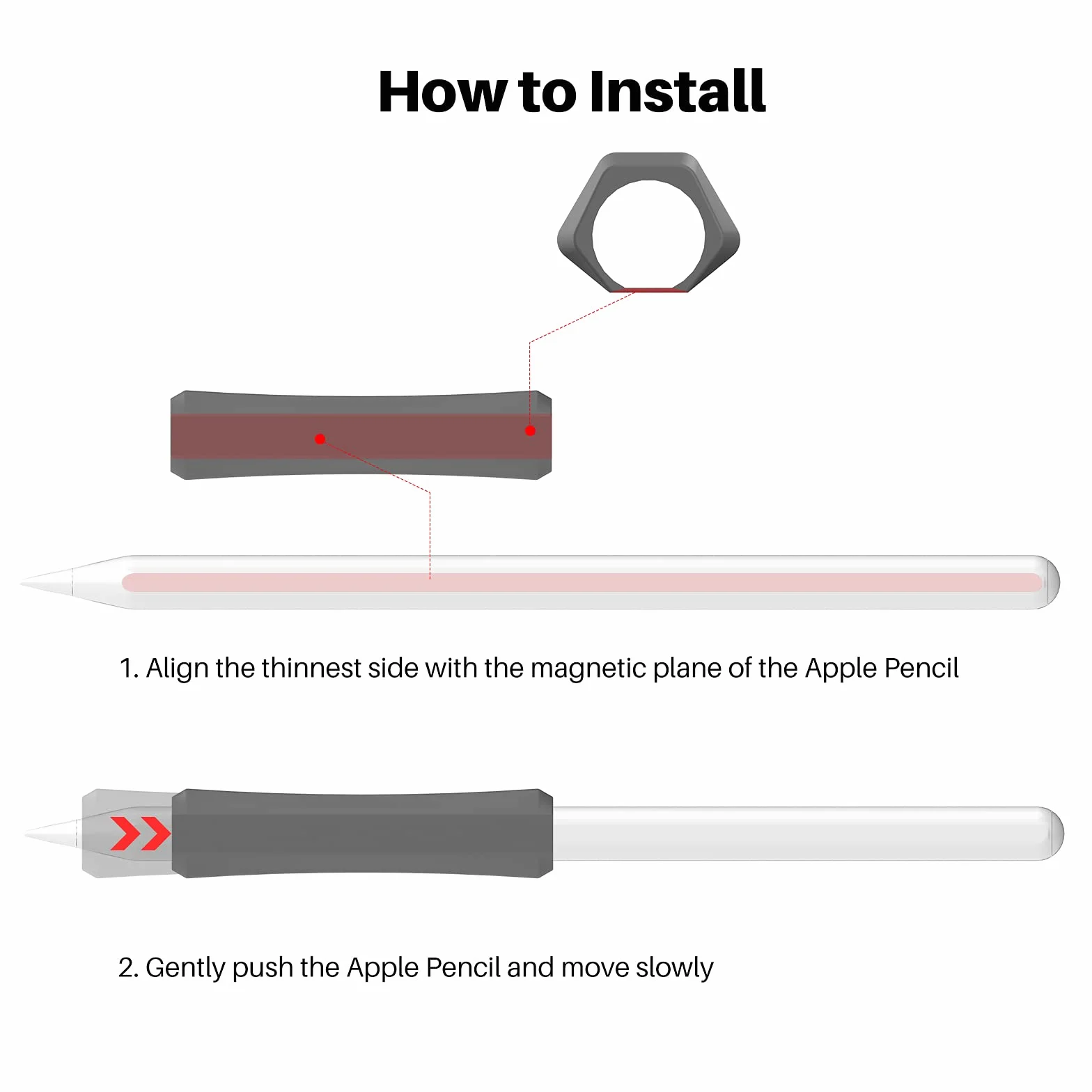 NIUTRENDZ Silikonowy uchwyt do Apple Pencil 2. generacji i Apple Pencil (USB-C) ergonomiczna konstrukcja pokrowiec ochronny biały szary czarny