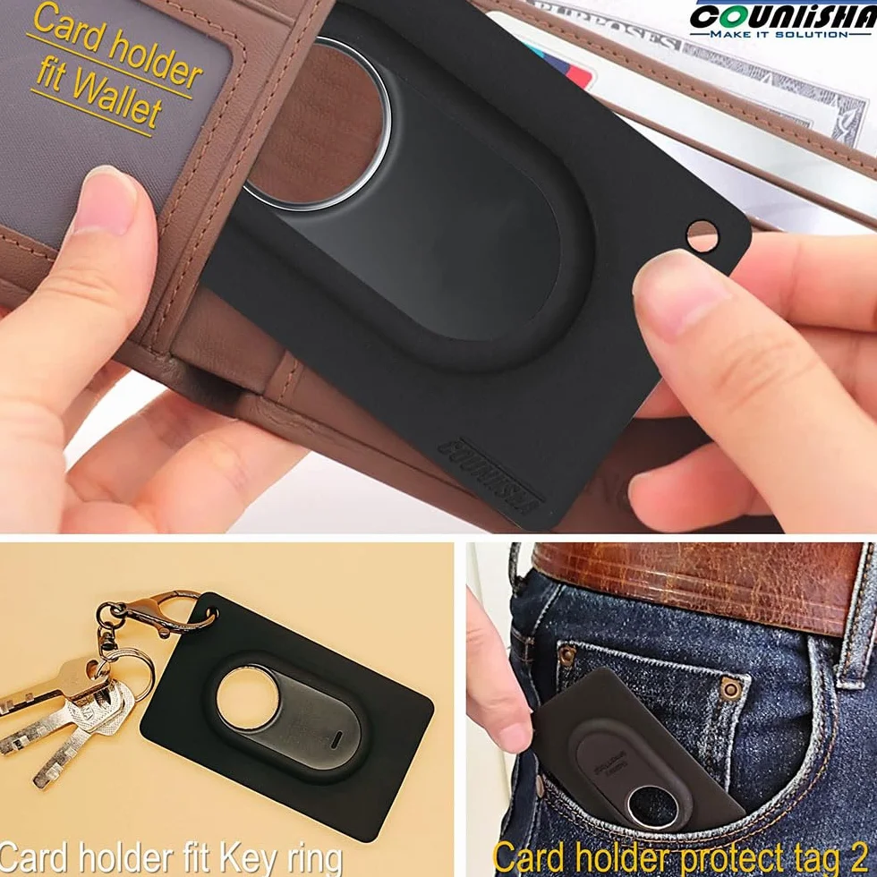 Galaxy Tag2 etui na portfel elastyczne smukłe etui na karty pasuje do torebki kopertówki plecak na nadgarstek czarny