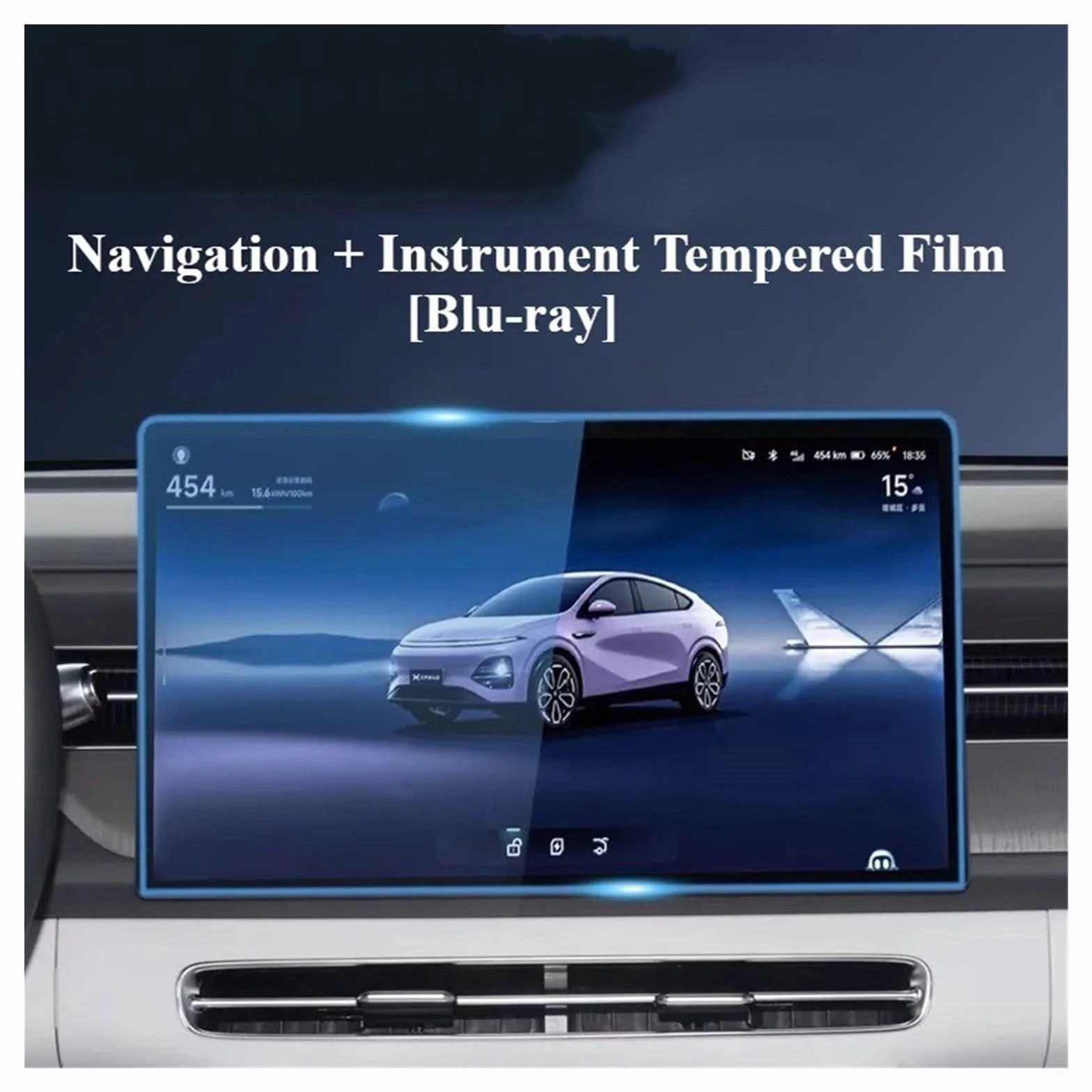 Ochraniacz ekranu do Xpeng G6 23-24 folia ochronna ze szkła hartowanego, nawigacja samochodowa GPS, radio, ekran LCD, odporna na zarysowania, folia ochronna do nawigacji (P7 Blu-ray 1)