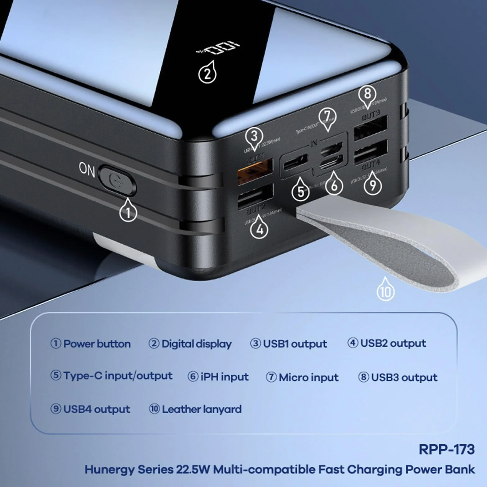 Przenośna ładowarka Power Bank 60000 mAh, duża pojemność, akumulator 22,5 W, super szybkie ładowanie, 4 urządzenia jednocześnie, do smartfonów, tabletów, konsol do gier (czarna)