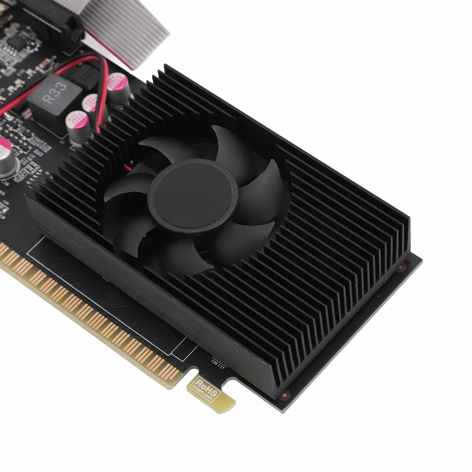 Karta Graficzna PCIe 2.0 16X, GT730 4GB GDDR3-karta Graficzna PCIe z Wentylatorem Chłodzącym, rdzeń Wysokiej Częstotliwości, Idealna do Systemów Windows 10 11 i Linux