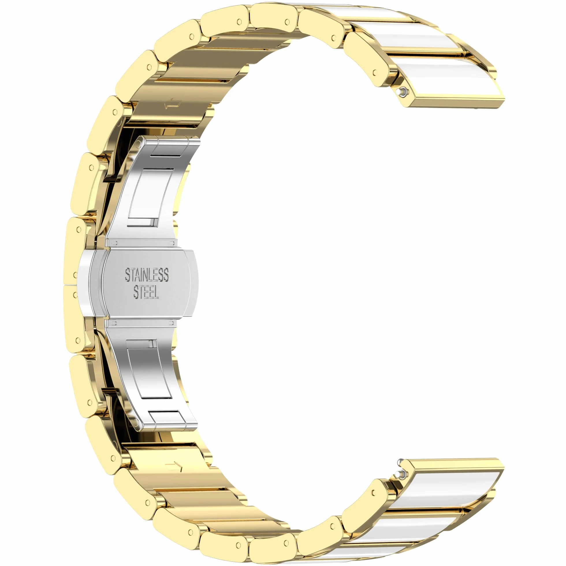 VeveXiao Wytrzymały metal z ceramicznym paskiem, kompatybilny z Huawei Watch GT 5 Pro 42 mm/GT 5 41 mm, bransoletka 18 mm, ceramiczny metalowy pasek zastępczy do Huawei Watch GT 4 41 mm, damski pasek