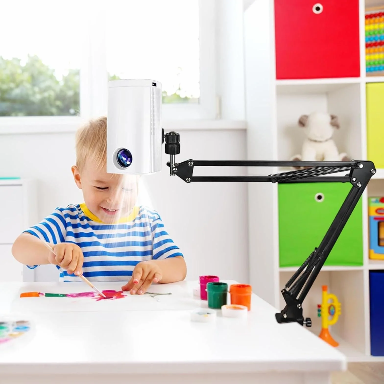 Projektor do rysowania do śledzenia, przenośny projektor artystyczny ze stojakiem na płótno i ścianę, kompatybilny z USB / smartfonem, pilot zdalnego sterowania, idealny dla dzieci