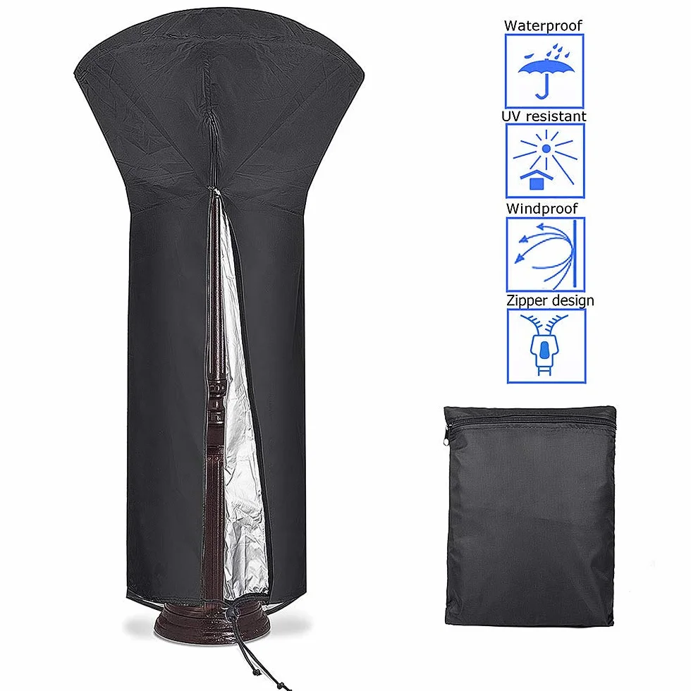 Diealles Shine Vordas wodoodporny pokrowiec na grzejnik patio 226 x 85 x 48 cm czarny