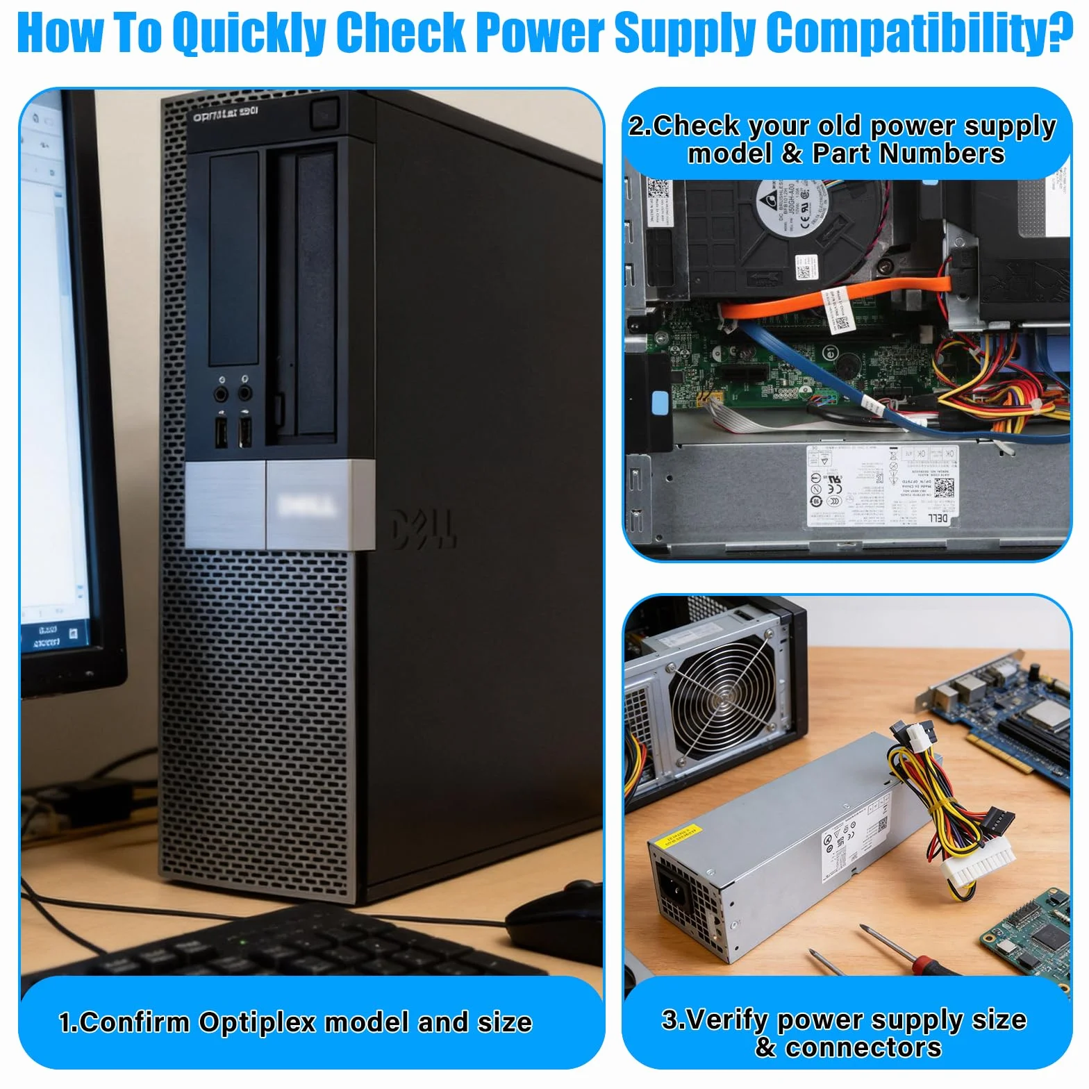 S-Union Zasilacz 240W dla Dell Optiplex 390 790 960 990 3010 7010 9010, tylko dla małego kształtu SFF H240ES-00 D240ES-00 AC240AS-00 AC240ES-00 DPS-2400 0WB L2440AS-00 H240AS-00 3WN11