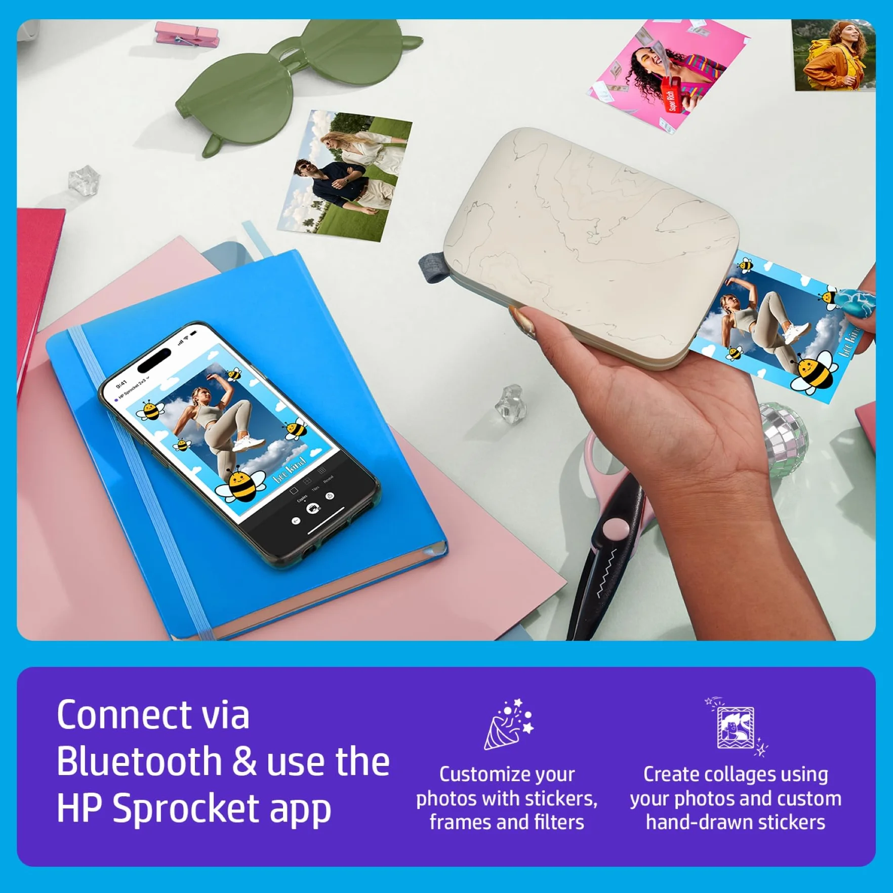Hp Sprocket Select 5XH49A Drukarka Natychmiastowa, Biały, 2.3X3.4, Eclipse, Printer