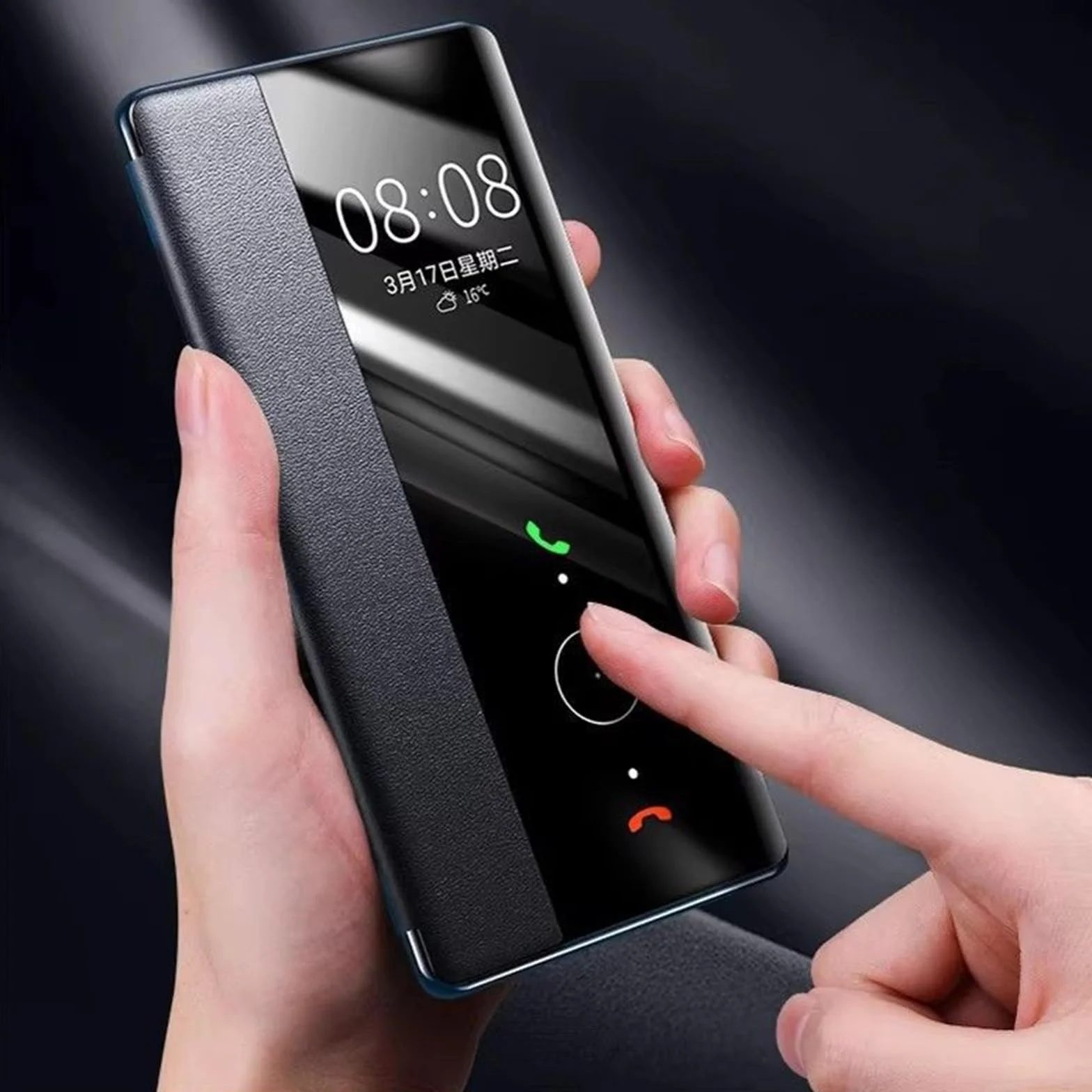 Etui do Xiaomi 17 Ultra/17 Pro Max/17 Pro/17, przezroczyste etui z klapką, odporne na wstrząsy skórzane etui, czarne, 17
