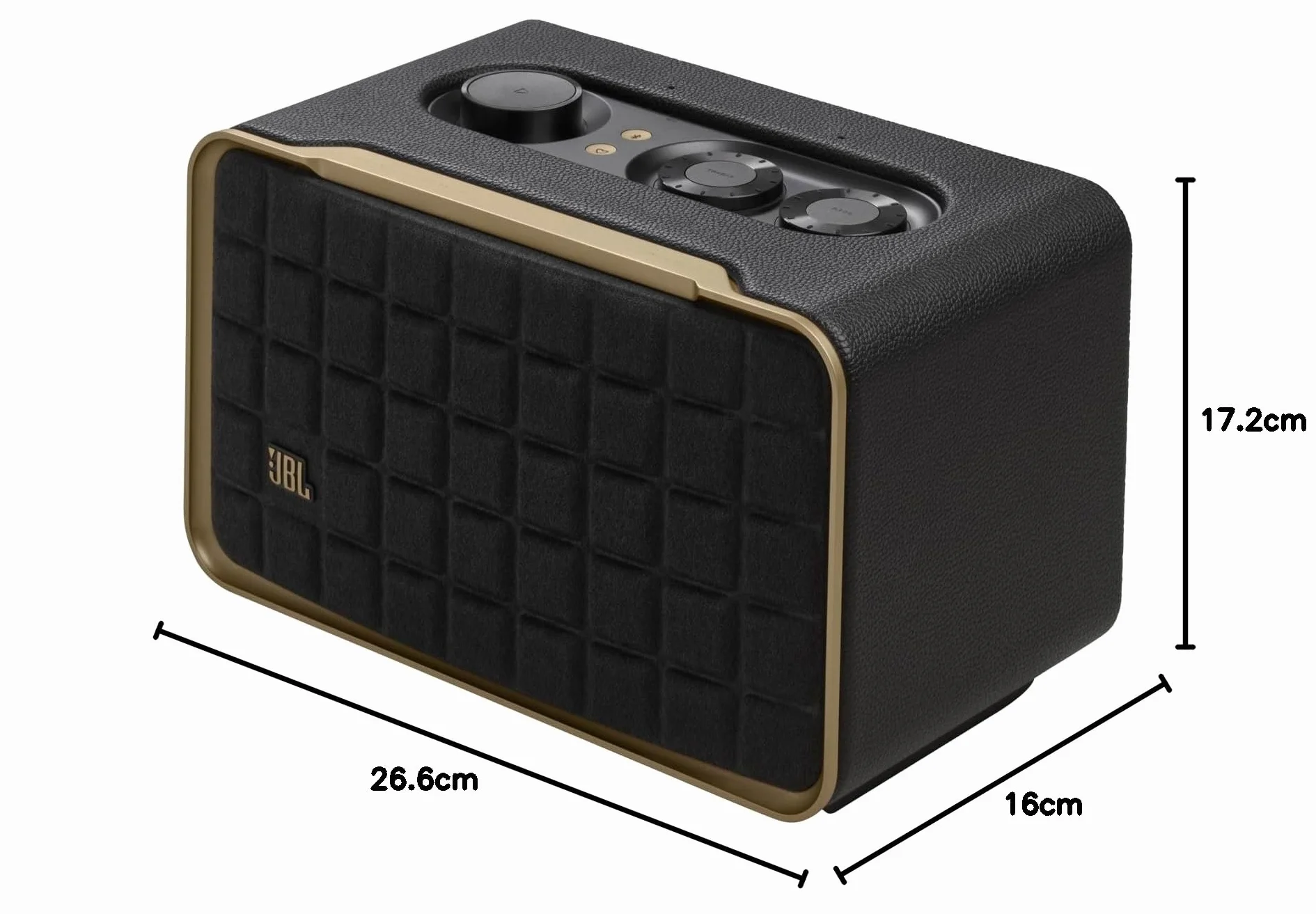 JBL Authentics 200, Inteligentny Głośnik Domowy z Wi-Fi, Bluetooth, Dźwiękiem Stereo i Mocnym Basem, Kompatybilny z Alexa i Google Home, w Stylu Retro