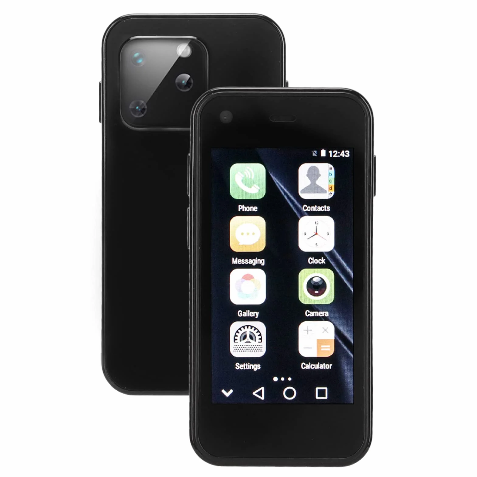 Odblokowany Mini Smartfon 2,5 Cala, Lekki Ekran Dotykowy HD 3G WiFi GPS 1 GB 8 GB Czterordzeniowy Telefon Komórkowy z Systemem Android, dla Dzieci Pracujących Telefon Zapasowy(Czarny)