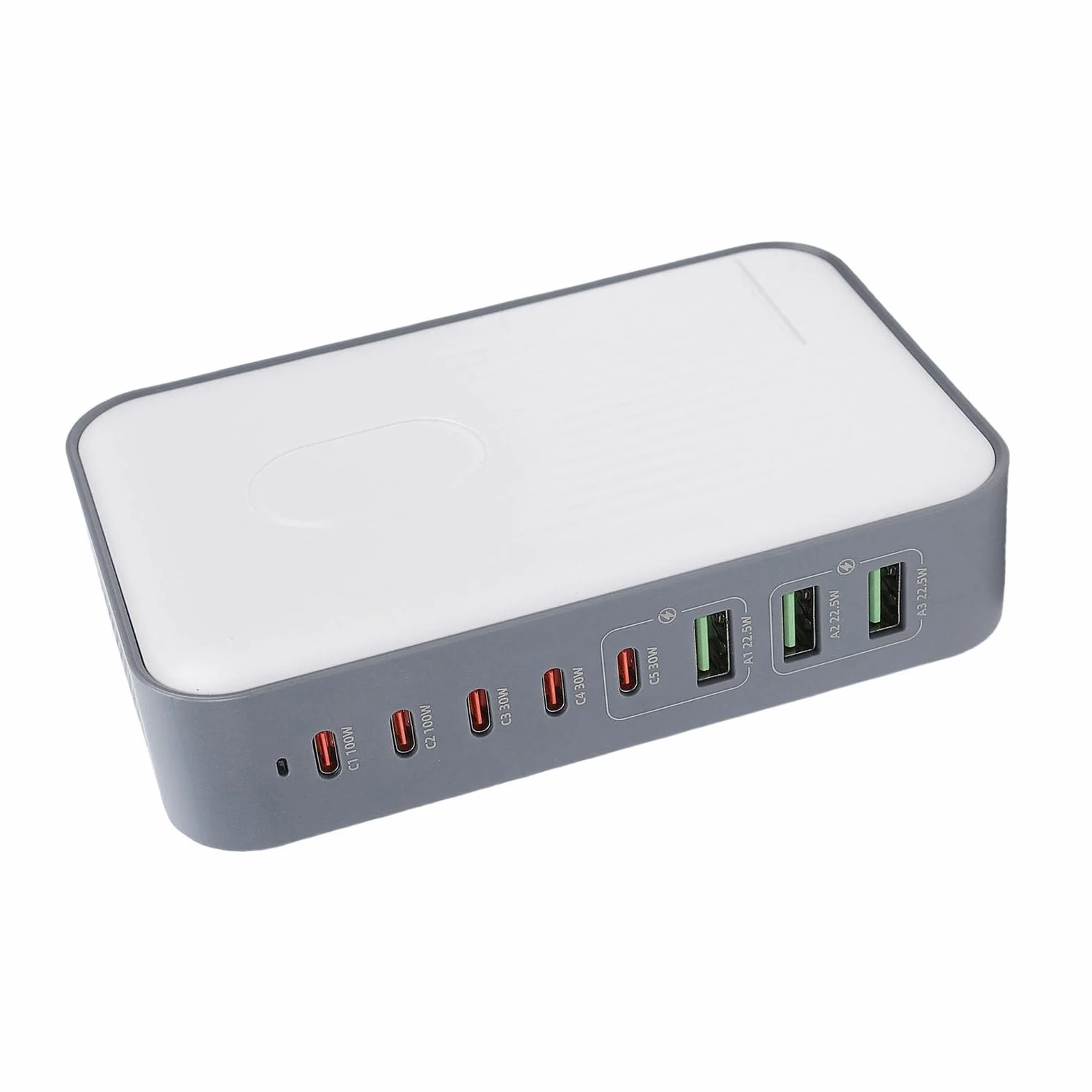 Sxhlseller 8-portowa Stacja ładująca USB z Szybkim ładowaniem PD 100 W |Podwójne ładowanie Laptopa, 200 W, Stabilna Podstawa W Kształcie Litery U do Telefonów, Tabletów i Nie Tylko (wtyczka UE)