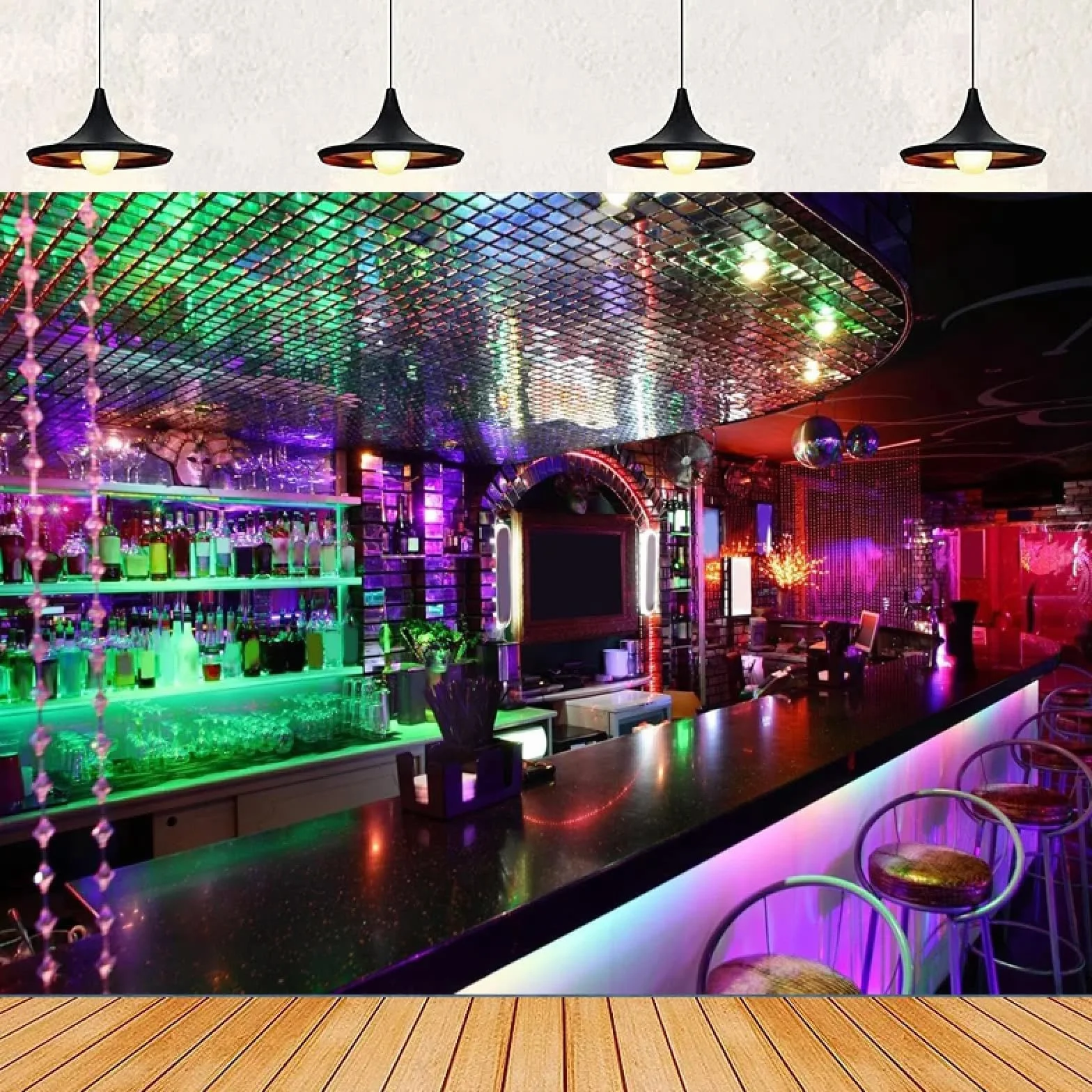 Jasny klub nocny fotografia tło dyskoteka klub bar taniec sala towarzyska muzyka tło impreza ściana baner plakat