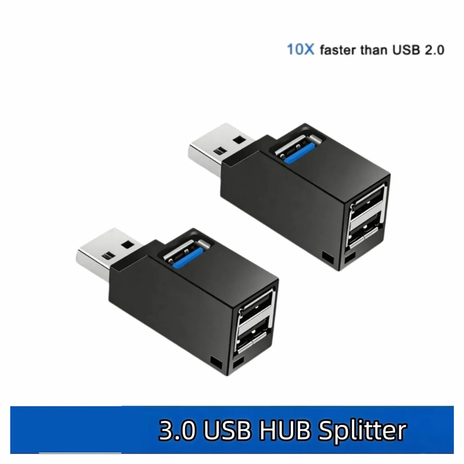 Hub USB 3.0 1-3 porty do mini rozdzielacza do laptopa, szybki adapter ekspander do PC (czarny)