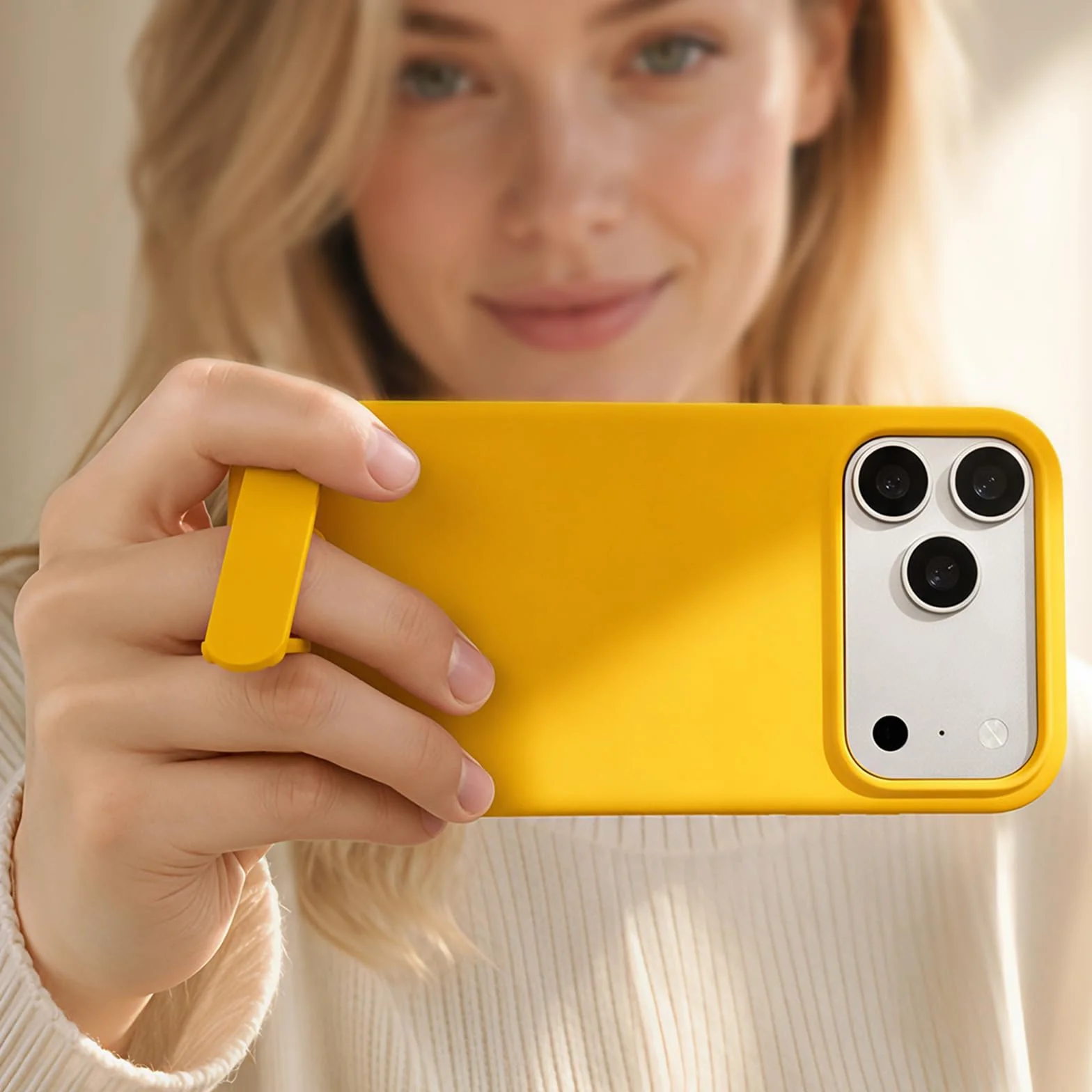 Smukłe etui na telefon iPhone 17 Pro Max/17 Pro/17, miękki płynny silikon zapobiegający odciskom palców telefon komórkowy z klapką podstawka, chrom, 17 Pro