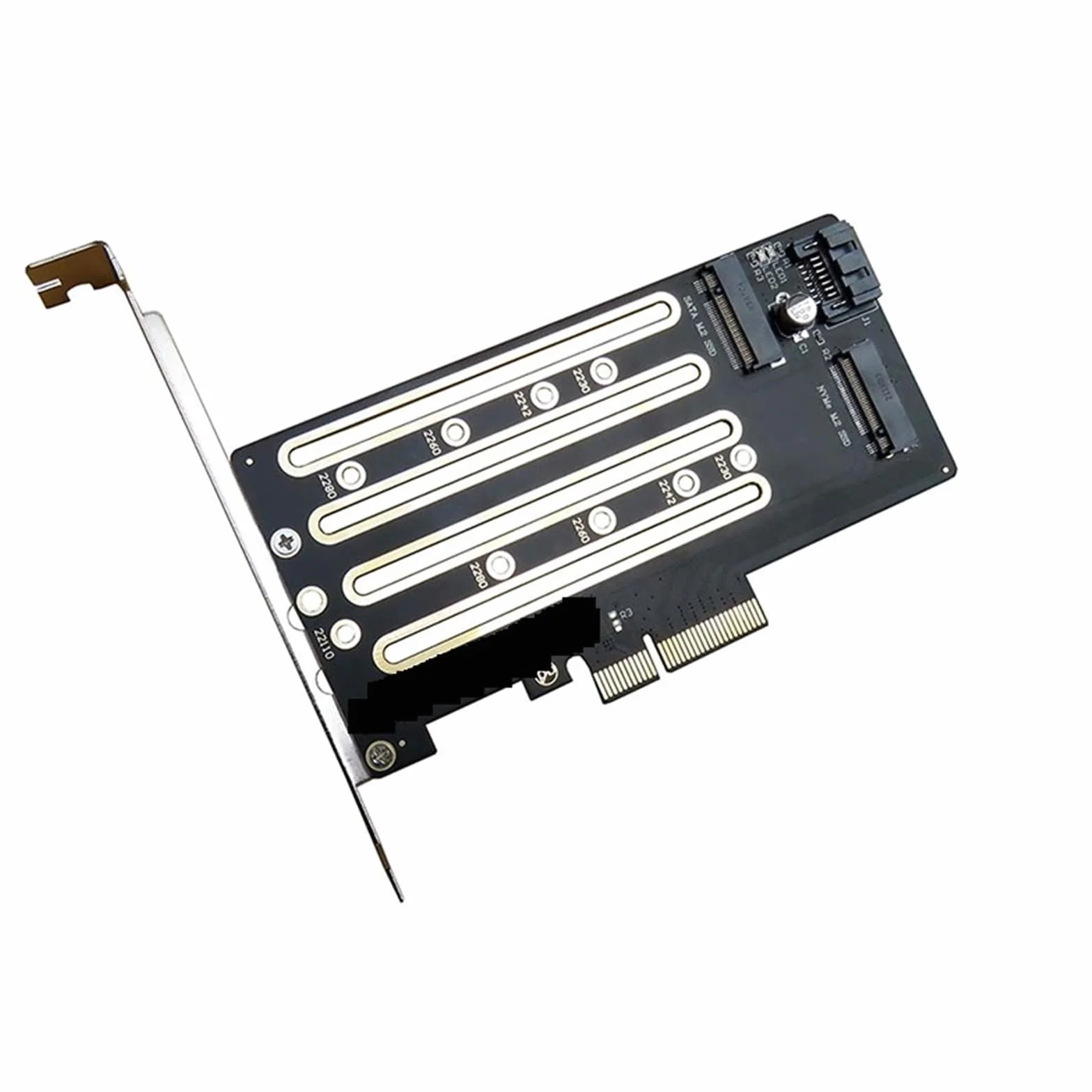 1 sztuka NVMe M.2 SSD na PCIe 3.0 4.0 x4, M.2 SSD na podwójny adapter z uchwytem