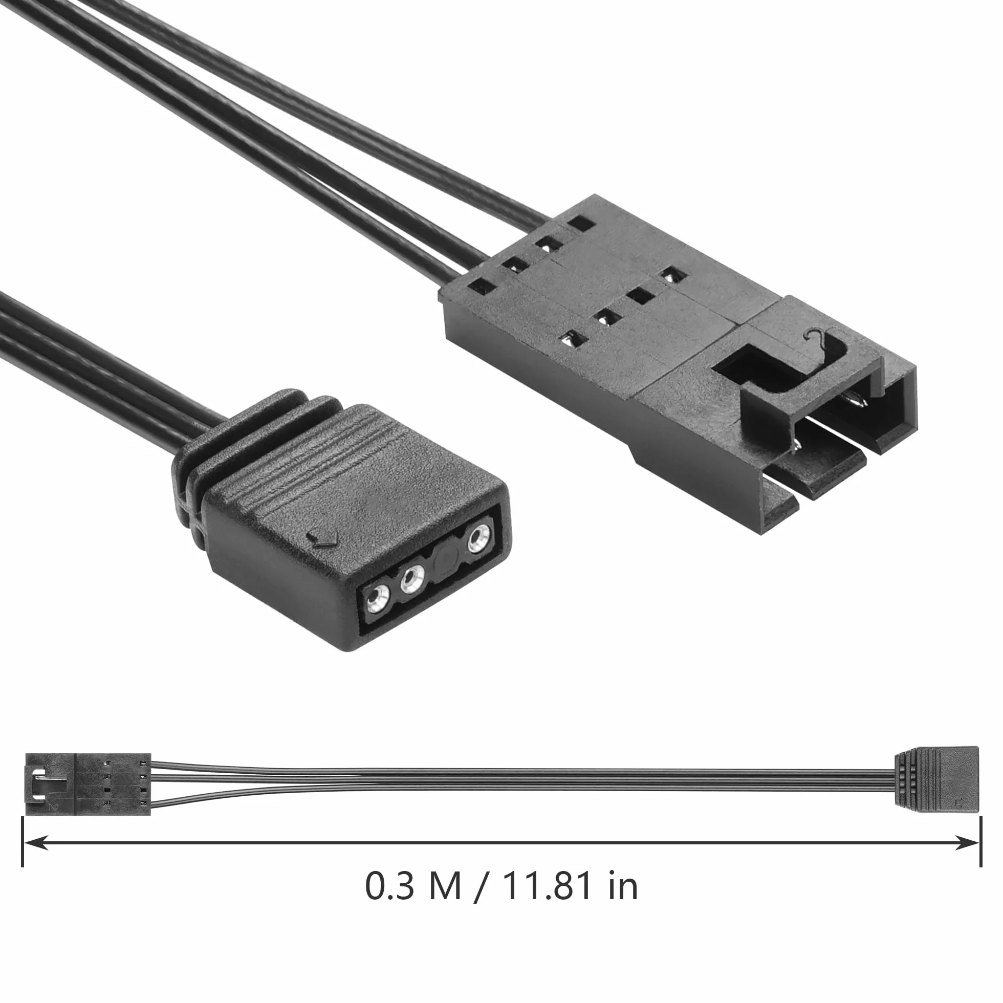GINTOOYUN 2 szt. Corsair 4-pinowy na 3-pinowy kabel RGB - 30 cm do Corsair Pirate Ship SP/HD/ML/LL/QL120, 140 wentylatorów RGB