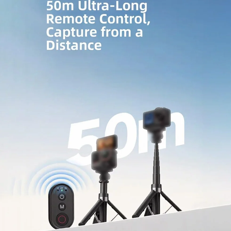 Pilot zdalnego sterowania dla DJI dla osmo Action 6/5/4, dla insta360 i, Kompaktowy bezprzewodowy spust migawki do aparatu ABS w wielu kolorach do wędrówek i jazdy na rowerze (czarny)