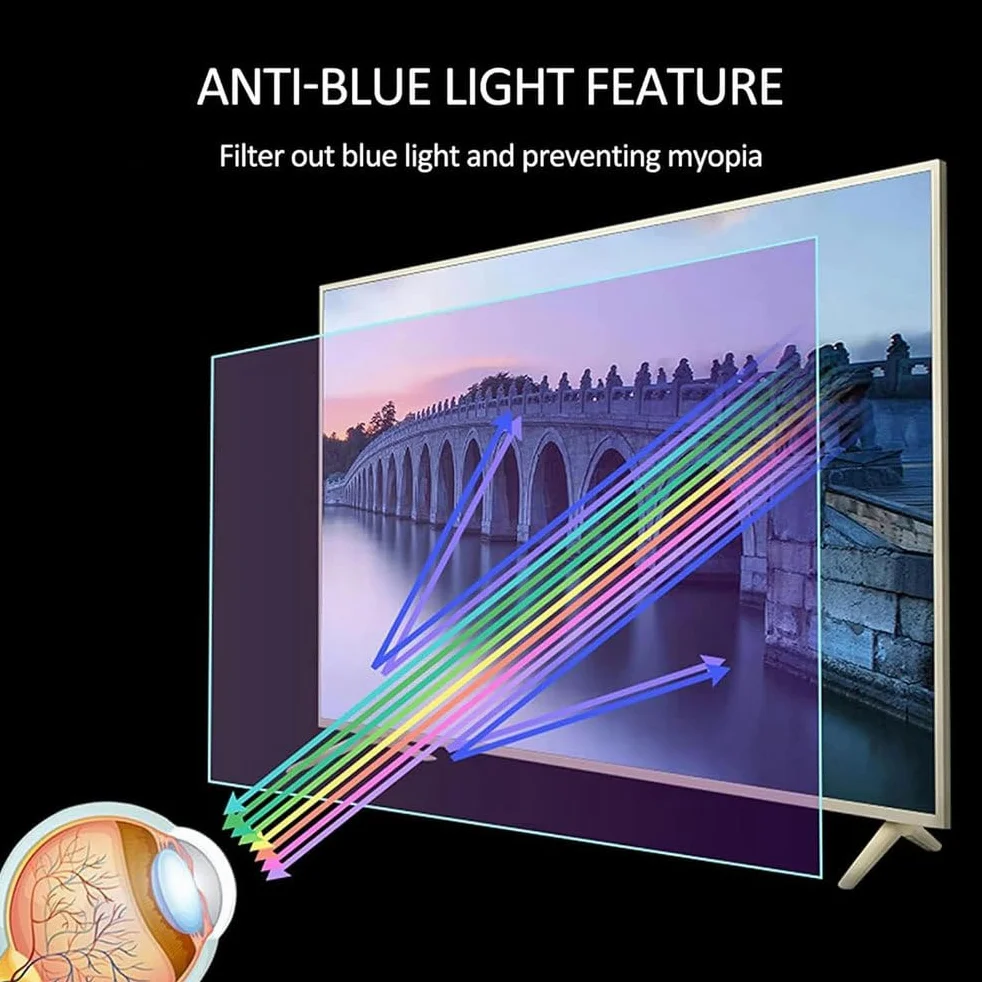 Matowa Folia Antyodblaskowa Do Telewizora 43 Cale, Z Filtrem Światła Niebieskiego do LCD, LED, OLED, QLED, 4K, HDTV - 43" 942x529mm