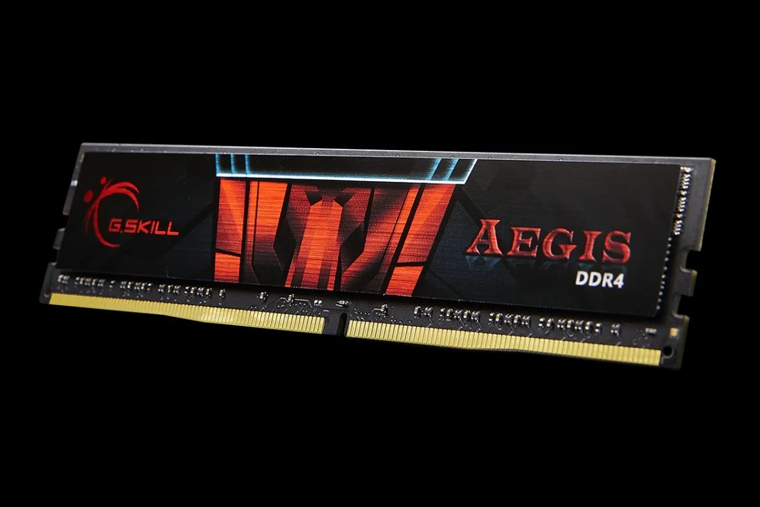 Pamięć PC - G.Skill Aegis 16 GB (2 x 8GB) DDR4 3000 MHz CL16 - Zestaw dwukanałowy 2 barretki pamięci RAM DDR4 PC4-24000 - F4-3000C16D-16GISB (dożywotnia gwarancja G.Skill)