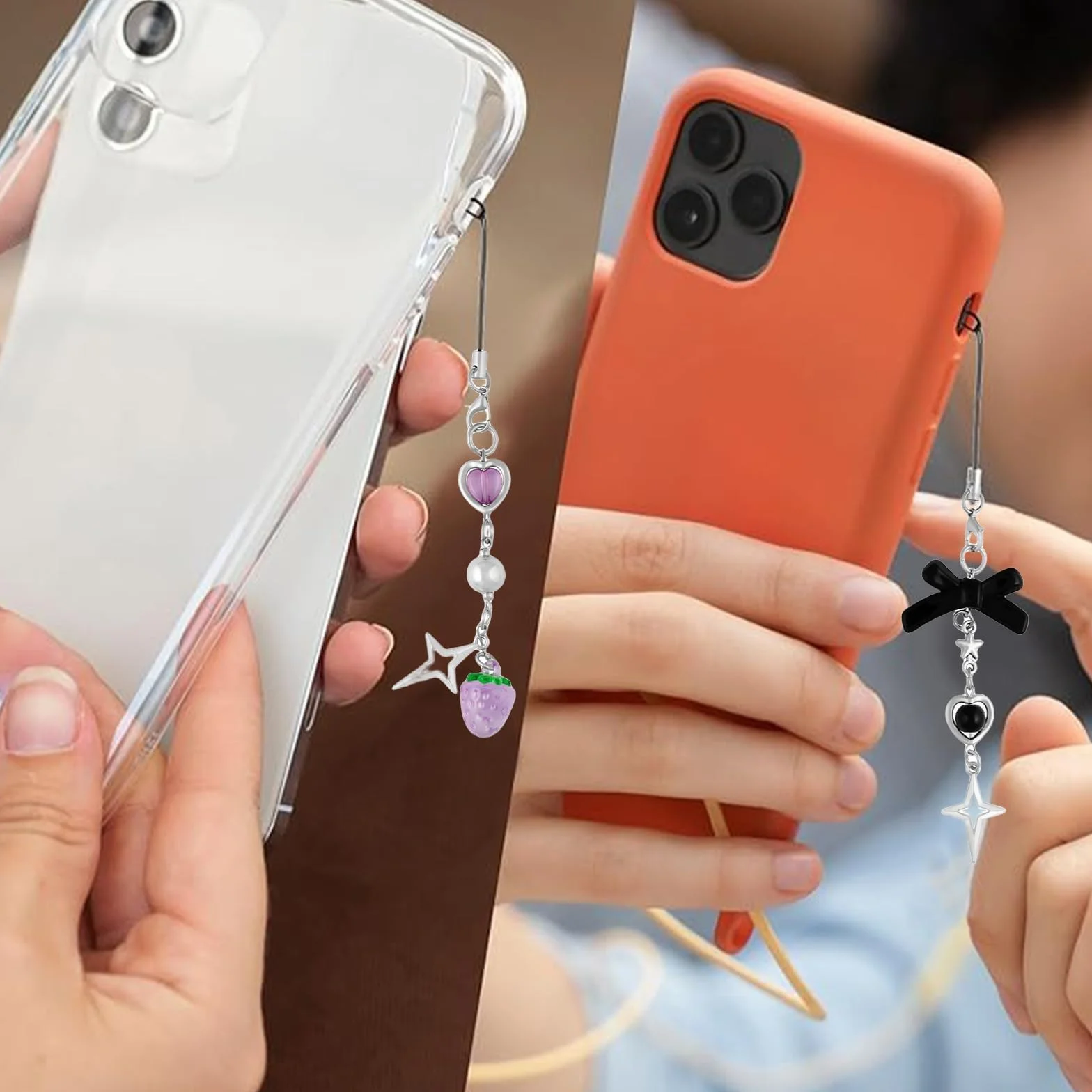 Yamobi Y2K Breloki do Kluczy, 4 Sztuki, Łańcuszek na Telefon, Krótka Słodka Torebka Charmsy, Wisiorek, Akcesoria, Urocza Biżuteria Y2K