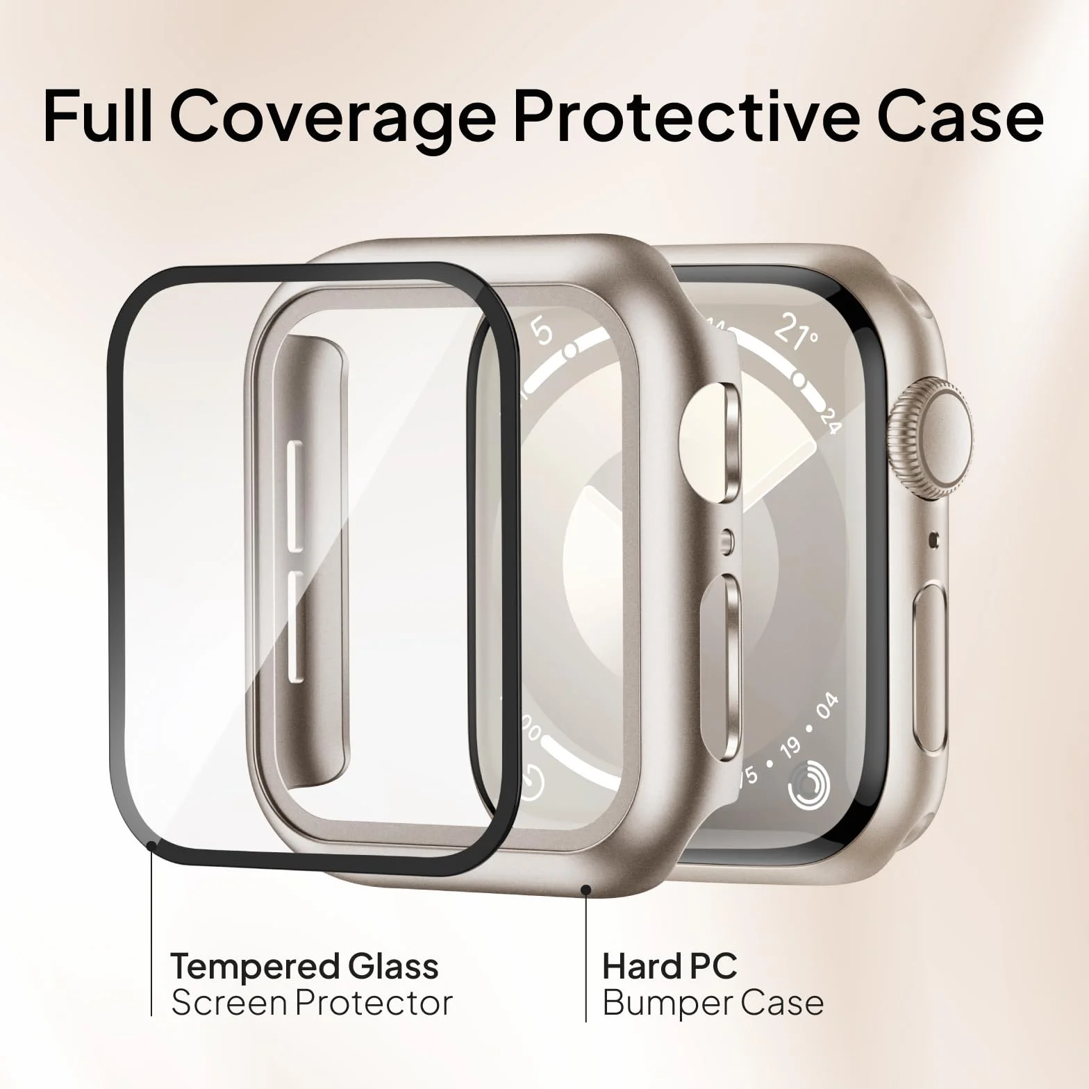Pleciony pasek 3 w 1 do Apple Watch 40-46 mm z etui i szkłem hartowanym 9H iWatch SE 10-4