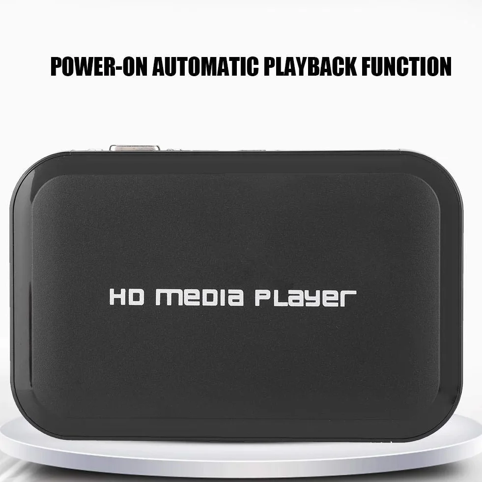 Odtwarzacz multimedialny Full HD HDMI Media Player obsługuje 1080P, kompatybilny z VGA AV USB SD MMC, video/foto/muzyką do RCT TV, monitorów, samochodów
